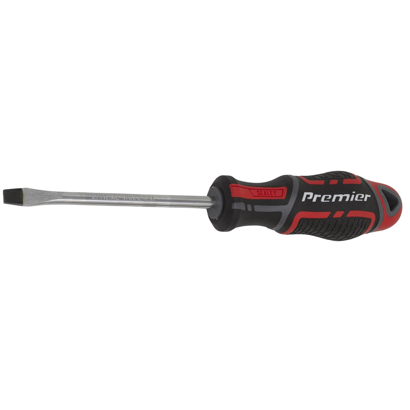 Sealey Screwdriver Slotted 6 x 100mm Flat Soft Grip Handle Magnetic GripMAX