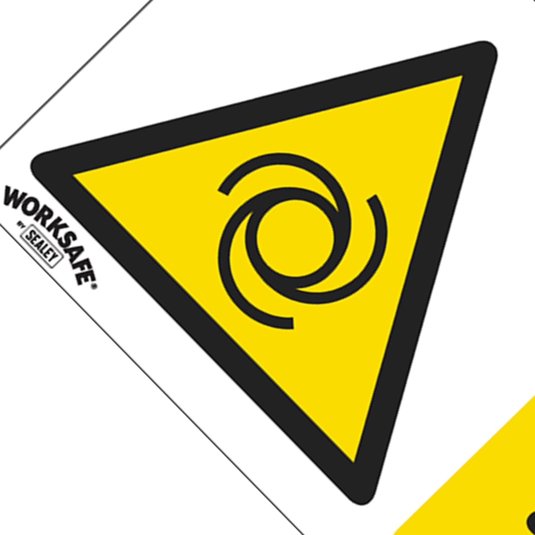 Warning Safety Sign - Caution Automatic Machinery - Self-Adhesive Vinyl