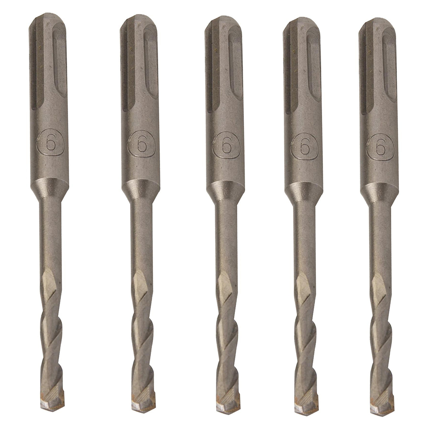 5 x SDS+ PLUS MASONRY DRILL BIT 6 x 110mm, TUNGSTEN CARBIDE TIP, FOR STONE CONCRETE BRICK