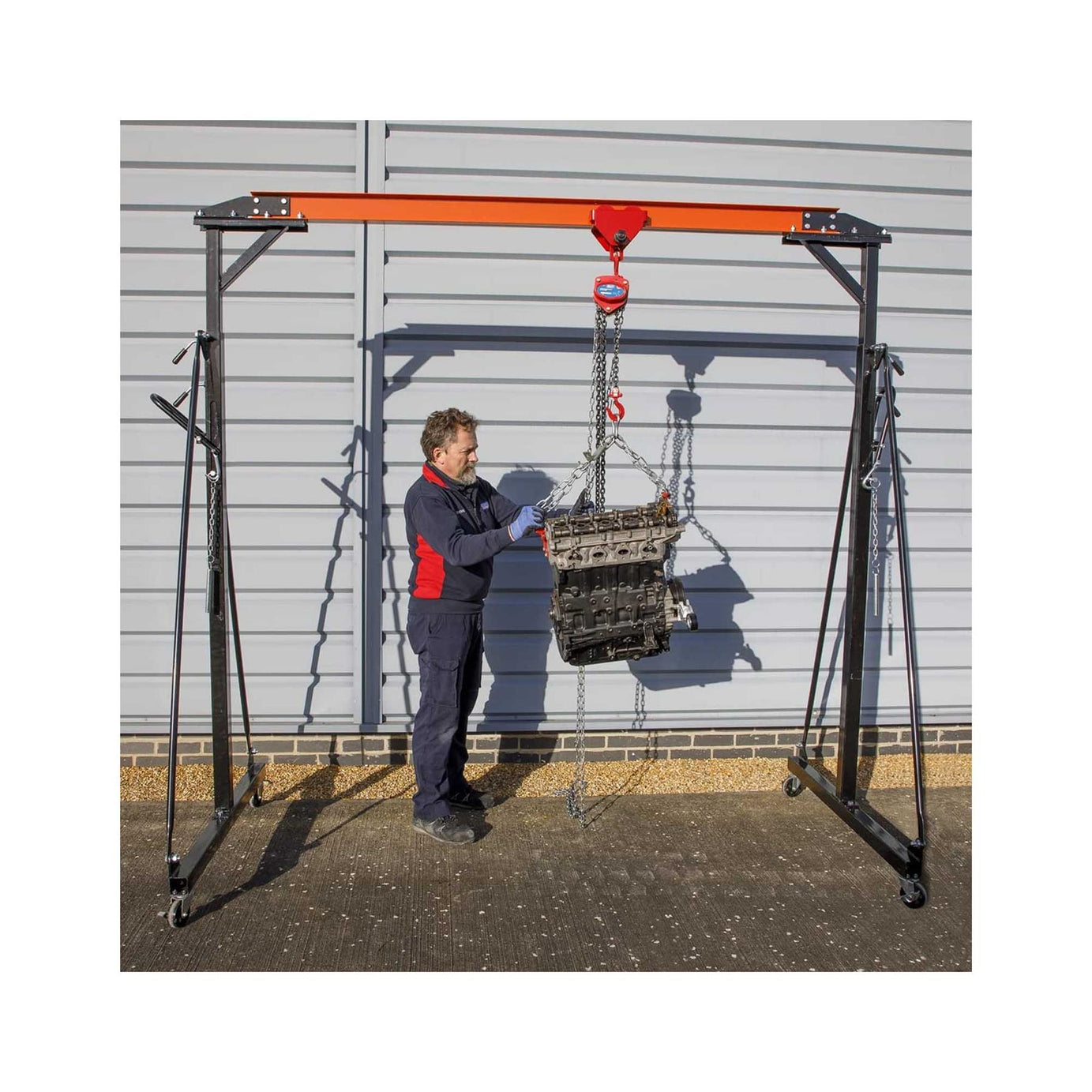 Sealey Portable Lifting Gantry Crane Adjustable 0.5 Tonne