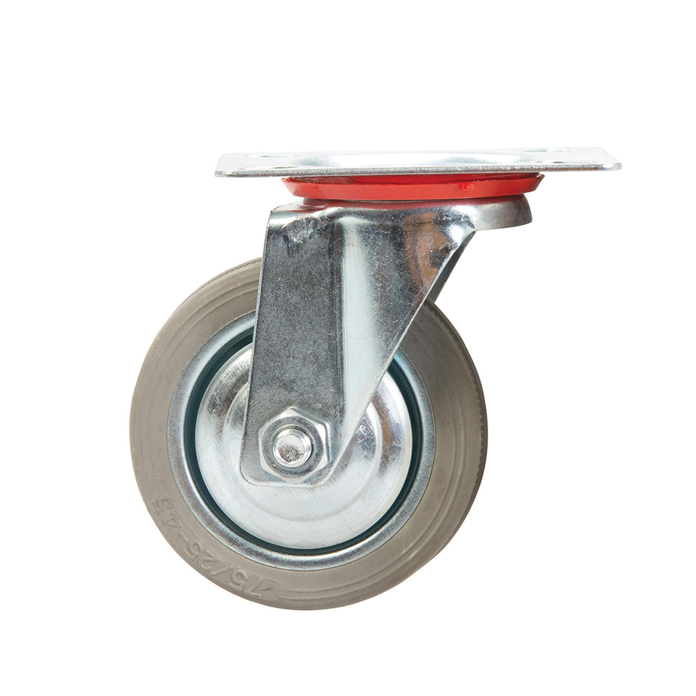 Swivel Wheel Rubber Castor - 75mm 50Kg With Non-Marking Tyre Swivel Action