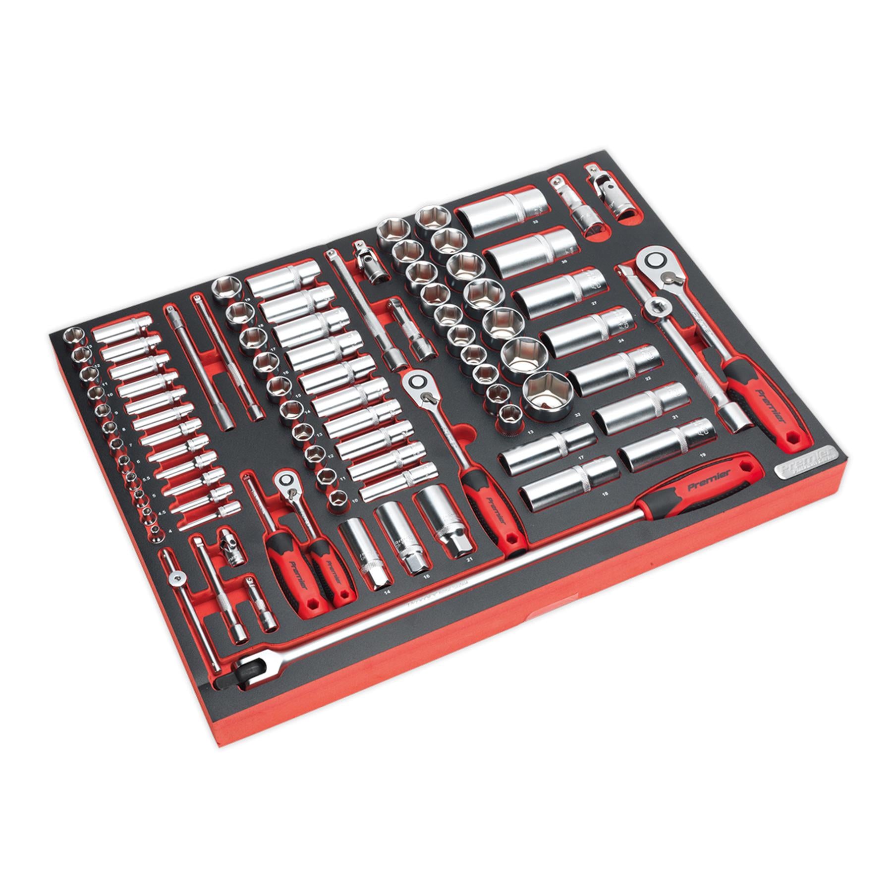 Sealey Tool Tray with Socket Set 91pc 1/4", 3/8" & 1/2"Sq Drive
