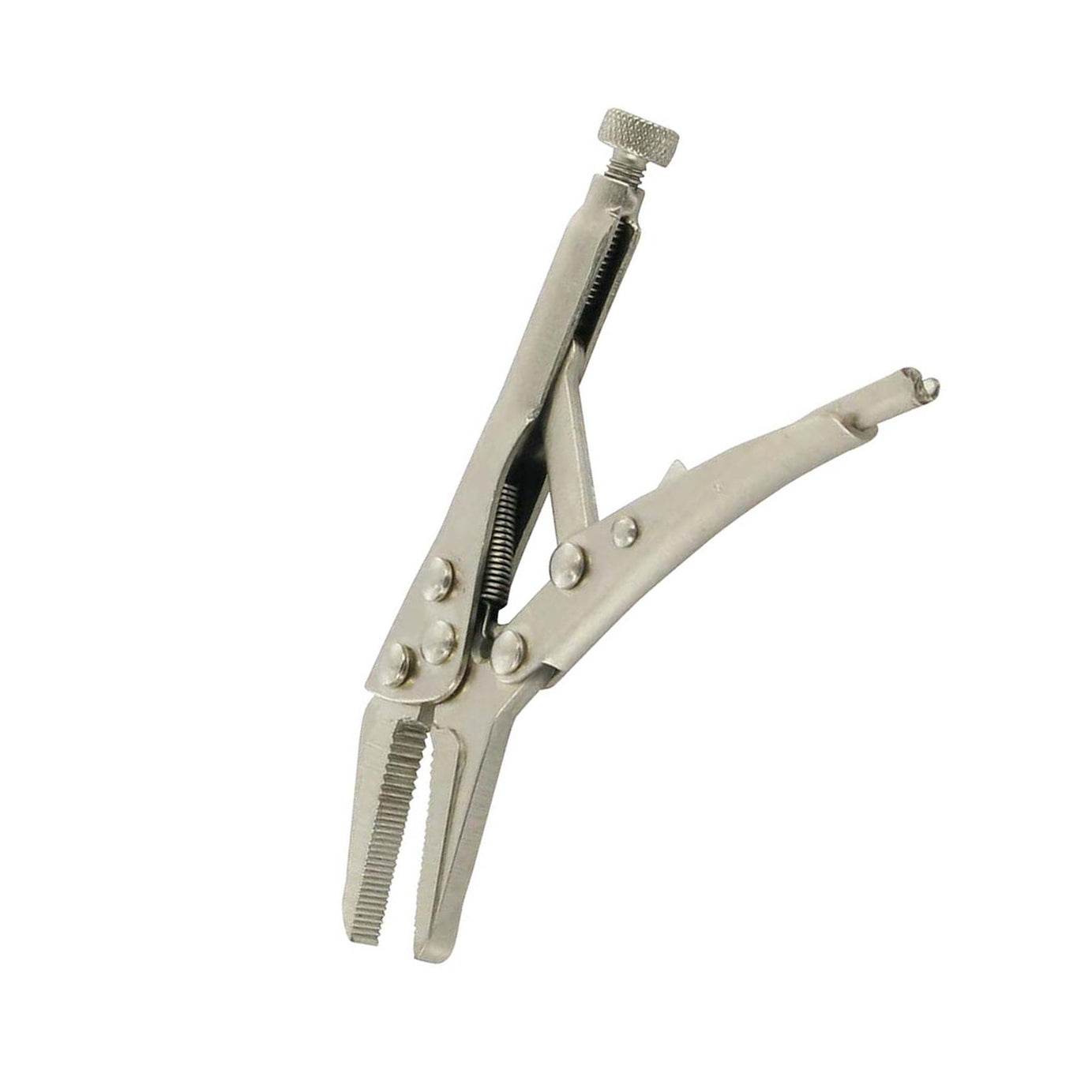 Self Locking Long Nose Pliers - 125mm Nickel-Plated Steel Adjustable Jaw Opening