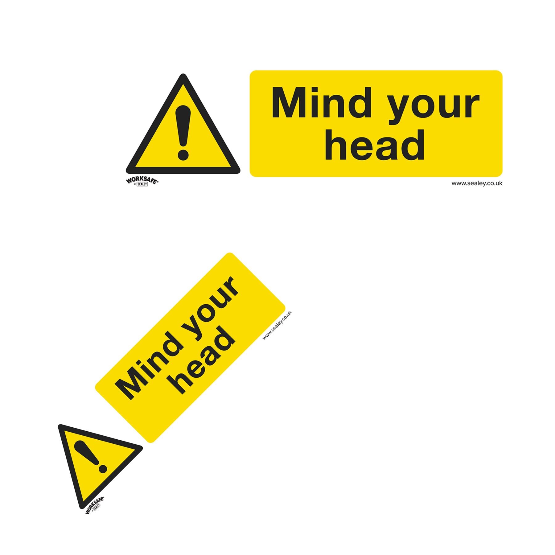 Warning Safety Sign - Mind Your Head - Rigid Plastic