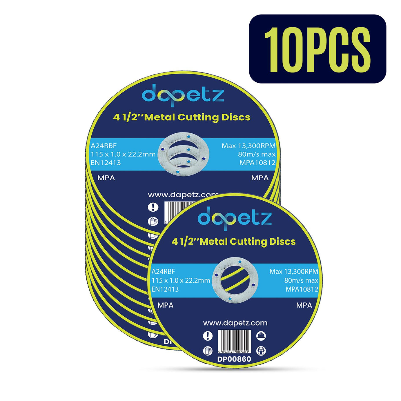 10 X Ultra-Thin Metal Cutting Slitting Discs 115mm 4 1/2" INCH FOR ANGLE GRINDER