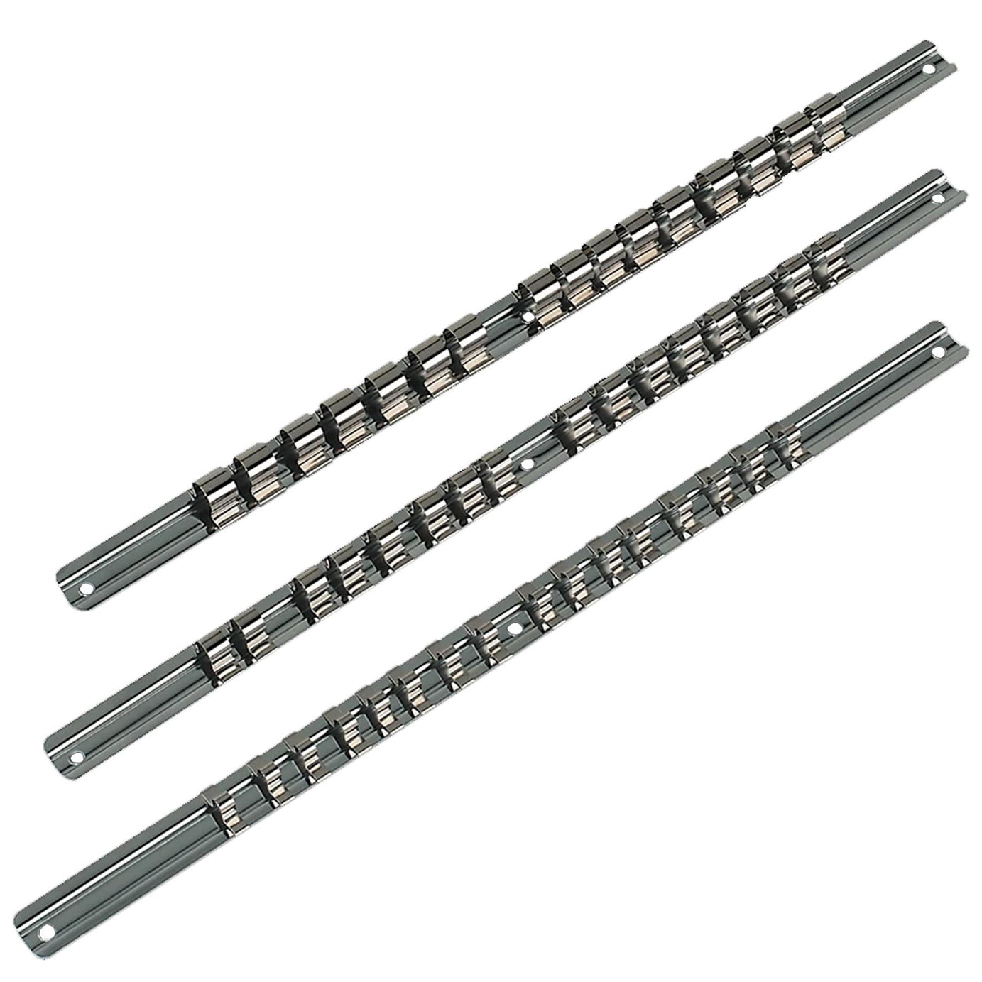 Sealey Socket Retaining Rail Set 3pc 1/4", 3/8" & 1/2"Sq Drive