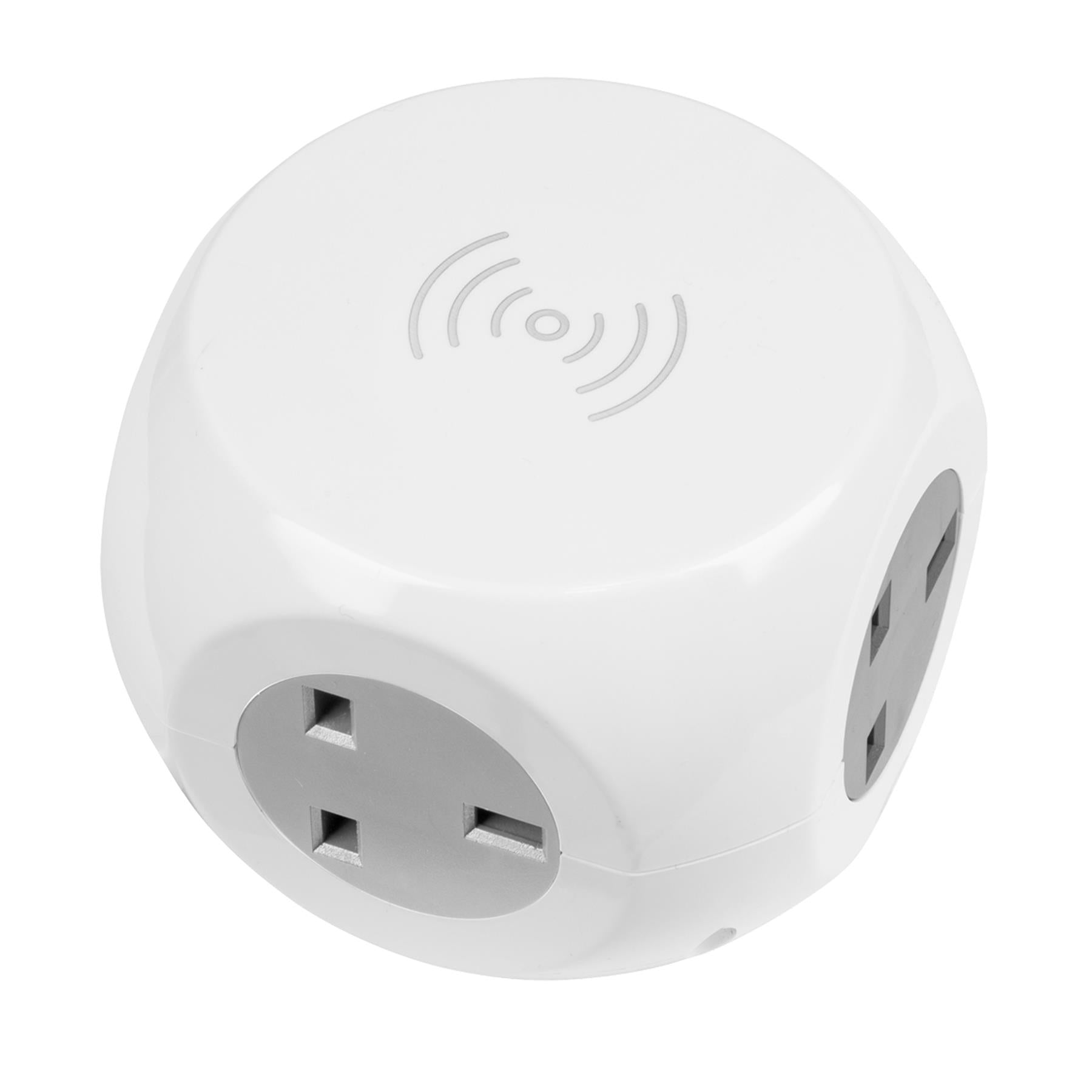 Sealey Ext. Cable Cube 1.4m 3 x 230V + 3xUSB & Wireless Charge Pad