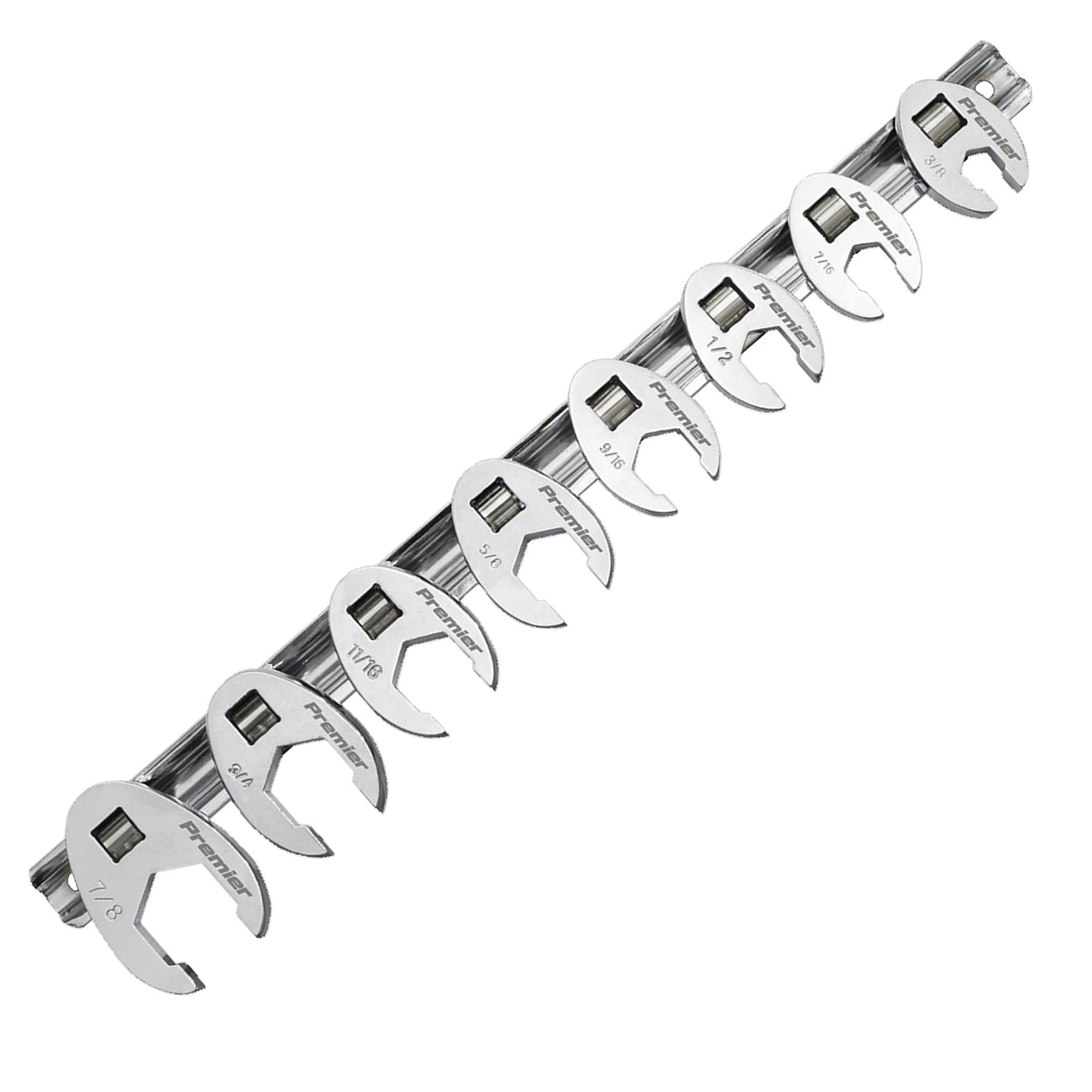 Sealey Crow's Foot Spanner Set 8pc 3/8"Sq Drive Imperial
