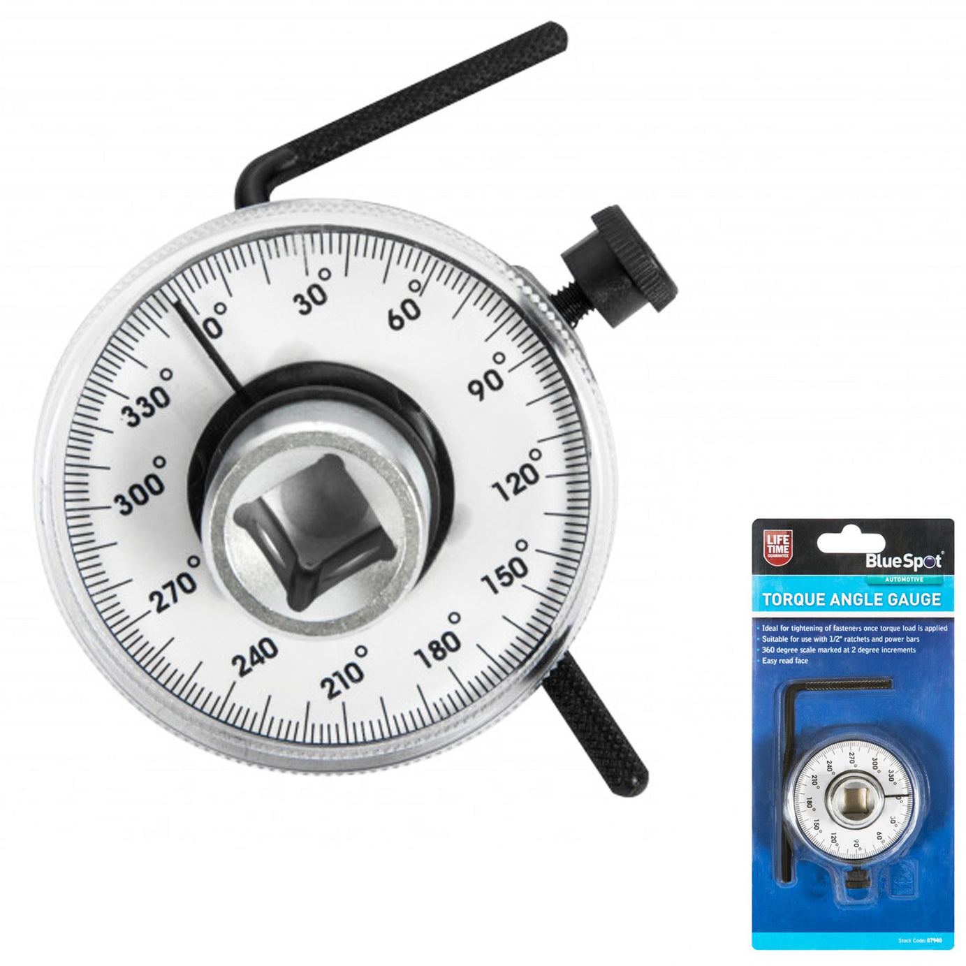 BlueSpot 1/2" Dr Torque Angle Gauge For Torque Wrench 0-360 Degrees