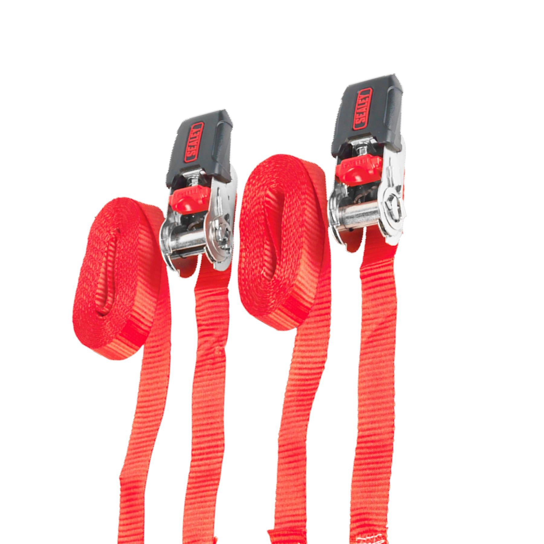 Sealey Ratchet Tie Down 25mm x 4m Poly Web 800kg Load Test - Pair