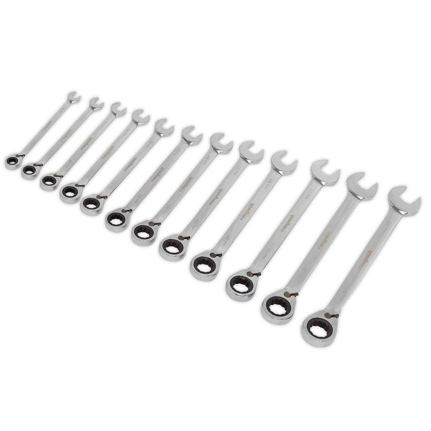 Sealey Reversible Ratchet Combination Spanner Set 12pc Metric