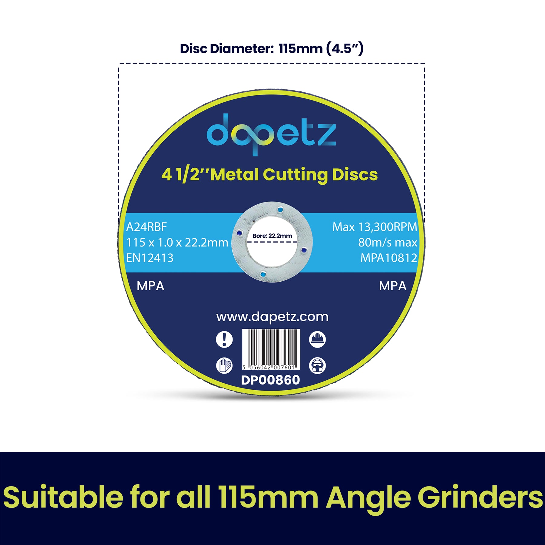 10 X Ultra-Thin Metal Cutting Slitting Discs 115mm 4 1/2" INCH FOR ANGLE GRINDER