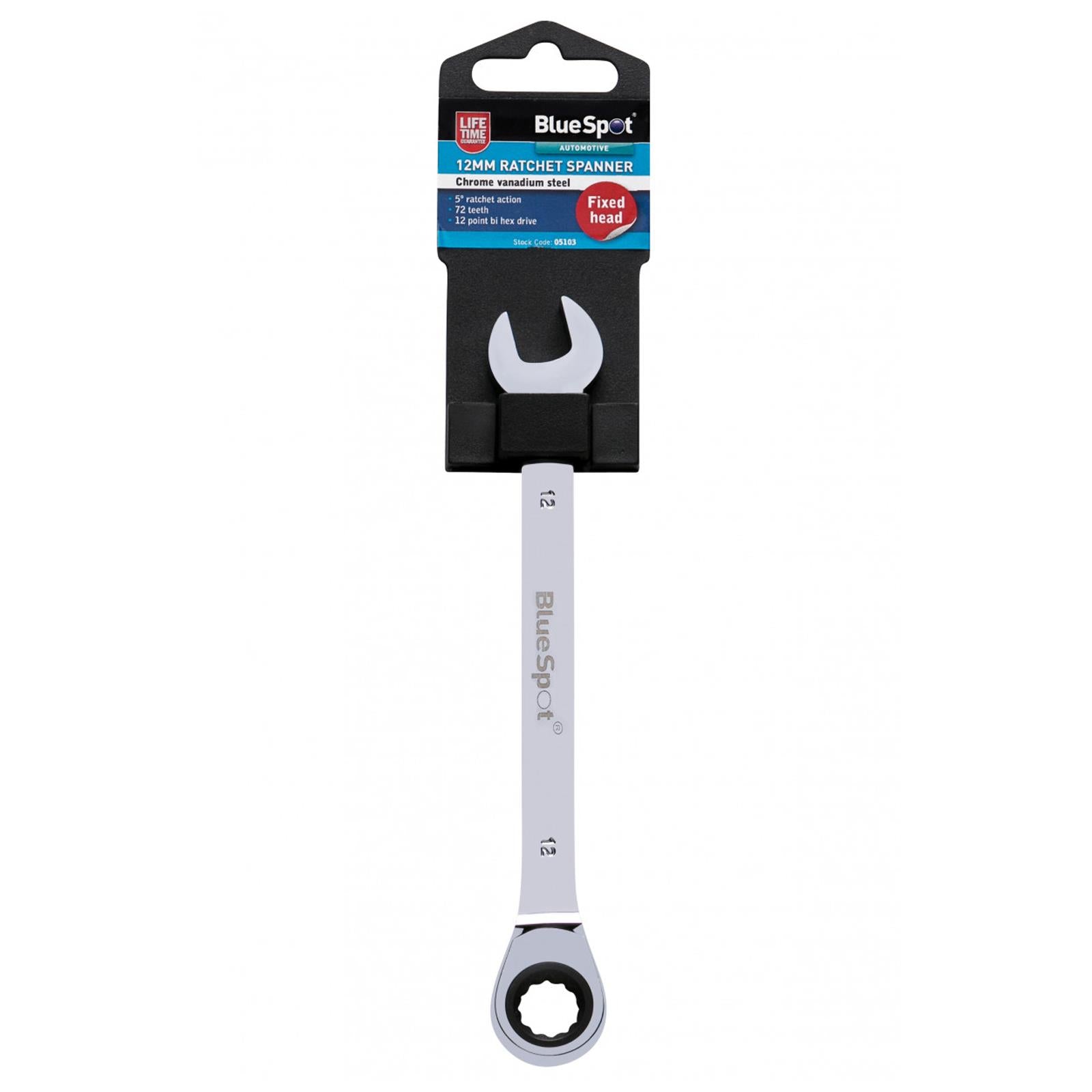 Blue Spot Fixed head Ratchet Spanner Combination Ring open end Wrench 12mm