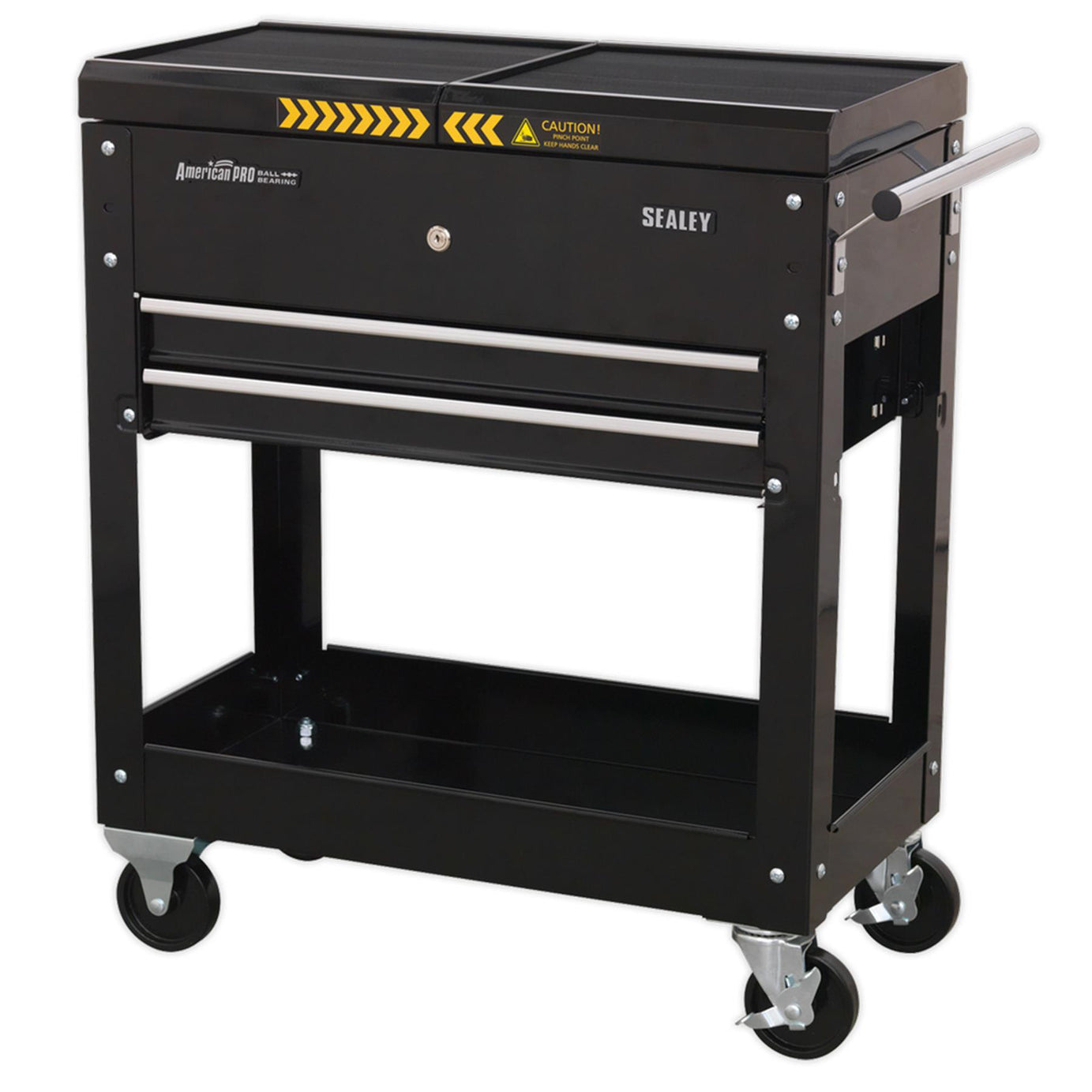 Sealey Mobile Tool & Parts Trolley - Black  Fitted with four wheels,