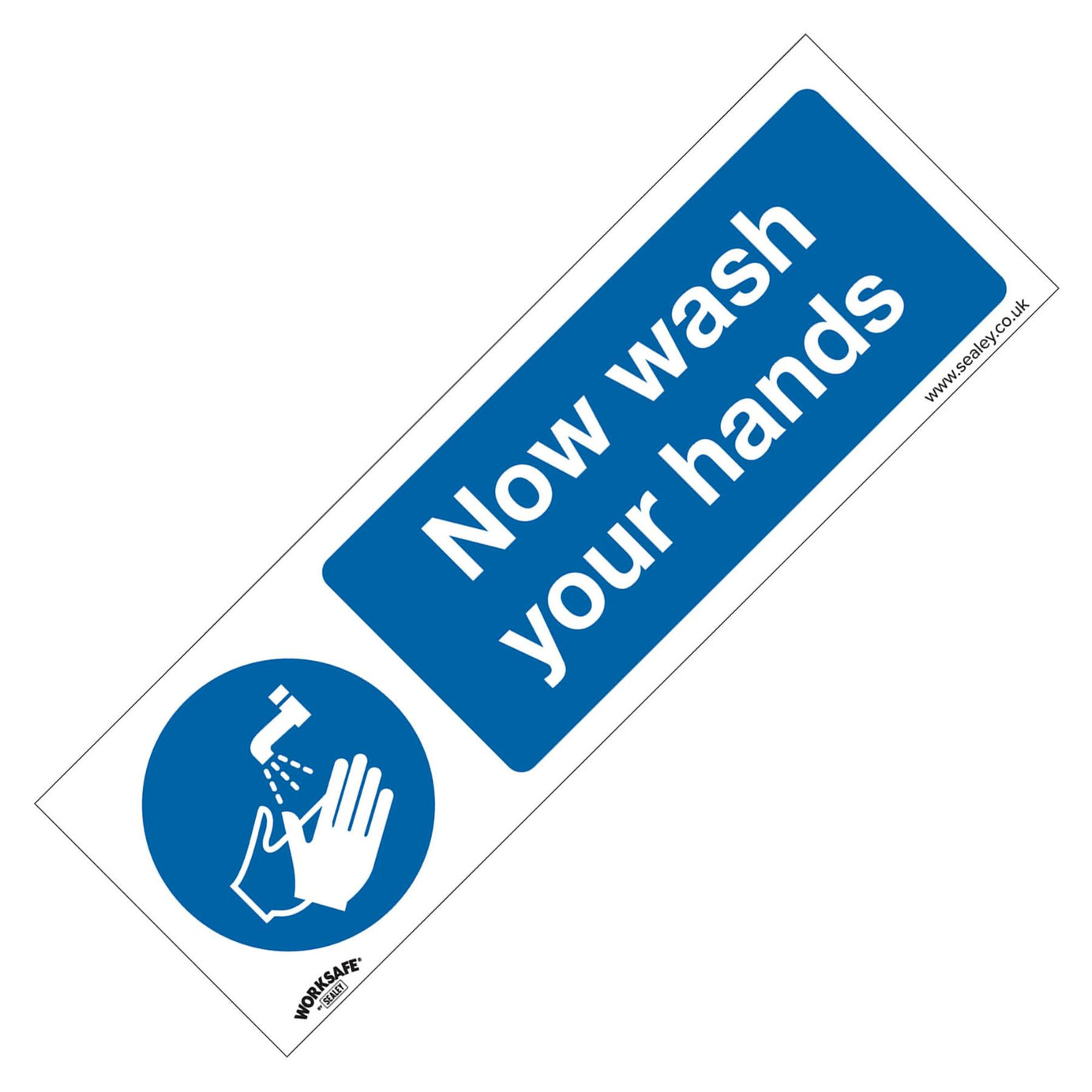 Mandatory Safety Sign - Now Wash Your Hands - Rigid Plastic