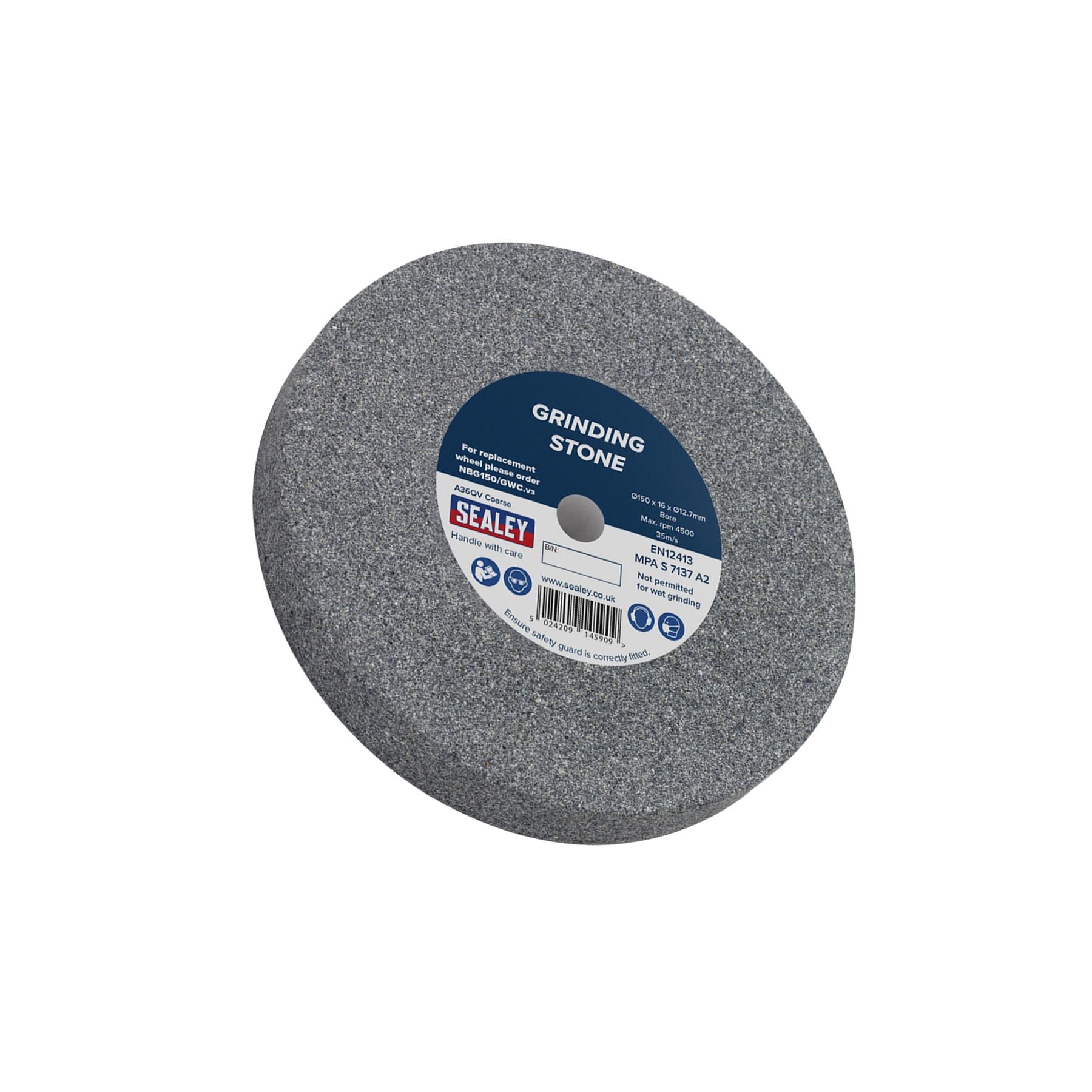 Sealey Grinding Stone Ø150 x 16mm Ø13mm Bore A36Q Coarse