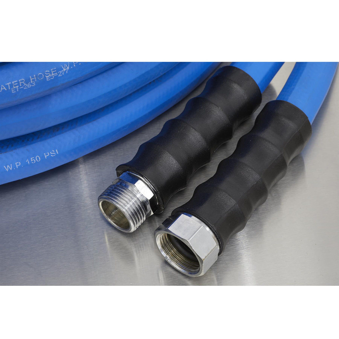 Hot & Cold Rubber Water Hose Hex 19mm 5m Heavy-Duty Sealey