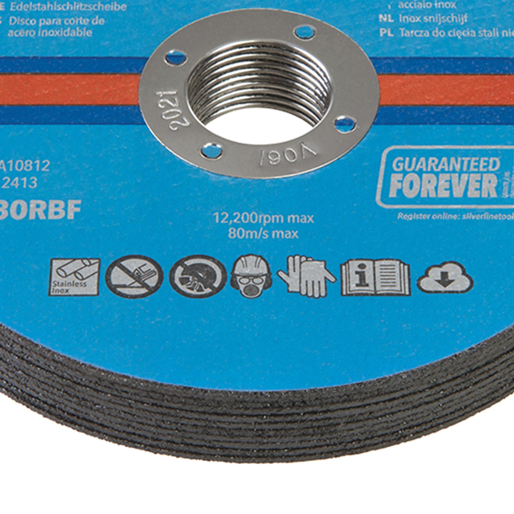 Inox Slitting Discs 10Pk For Cutting Stainless Steel 115 x 1 x 22.23mm