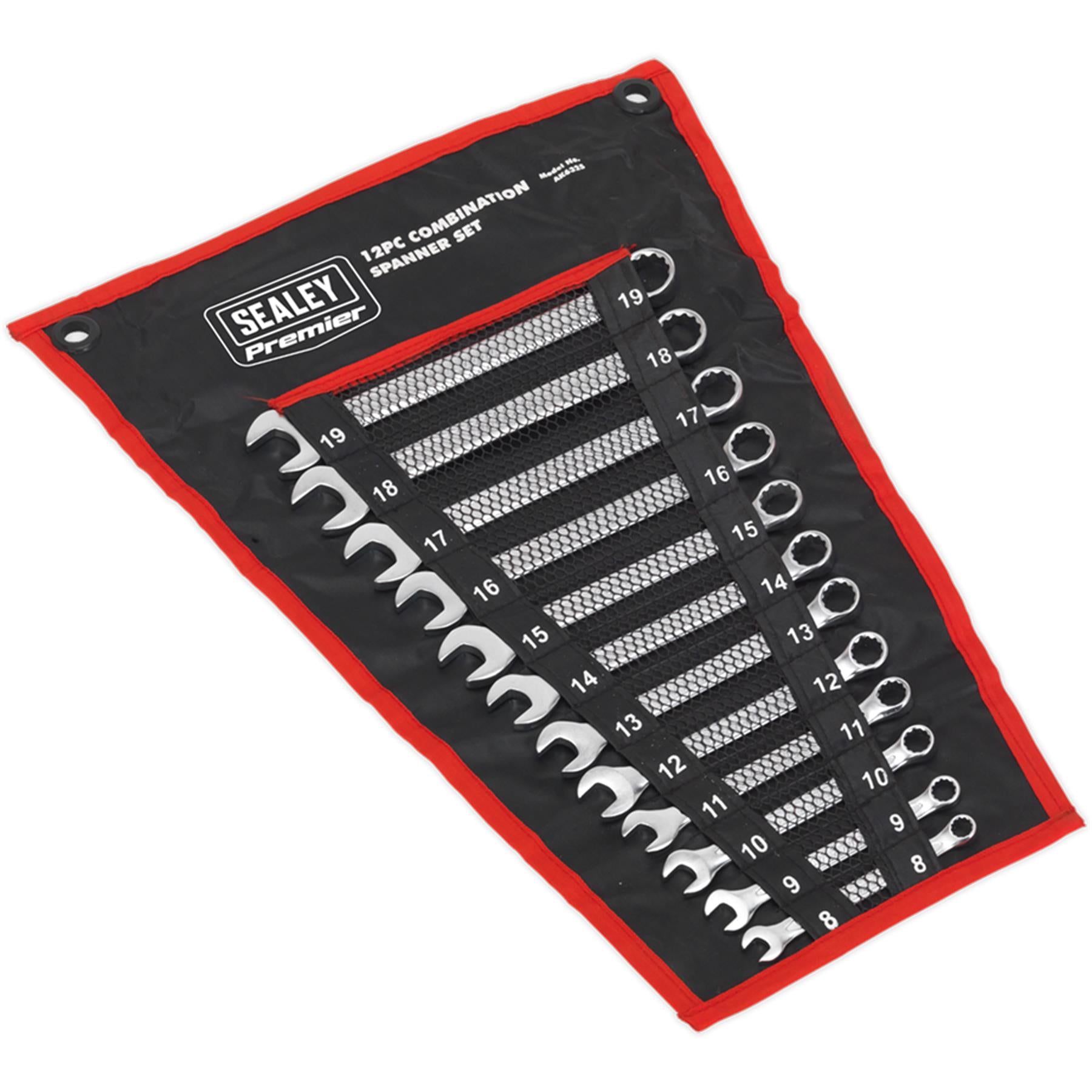Sealey Combination Spanner Set 12pc Cold Stamped Metric