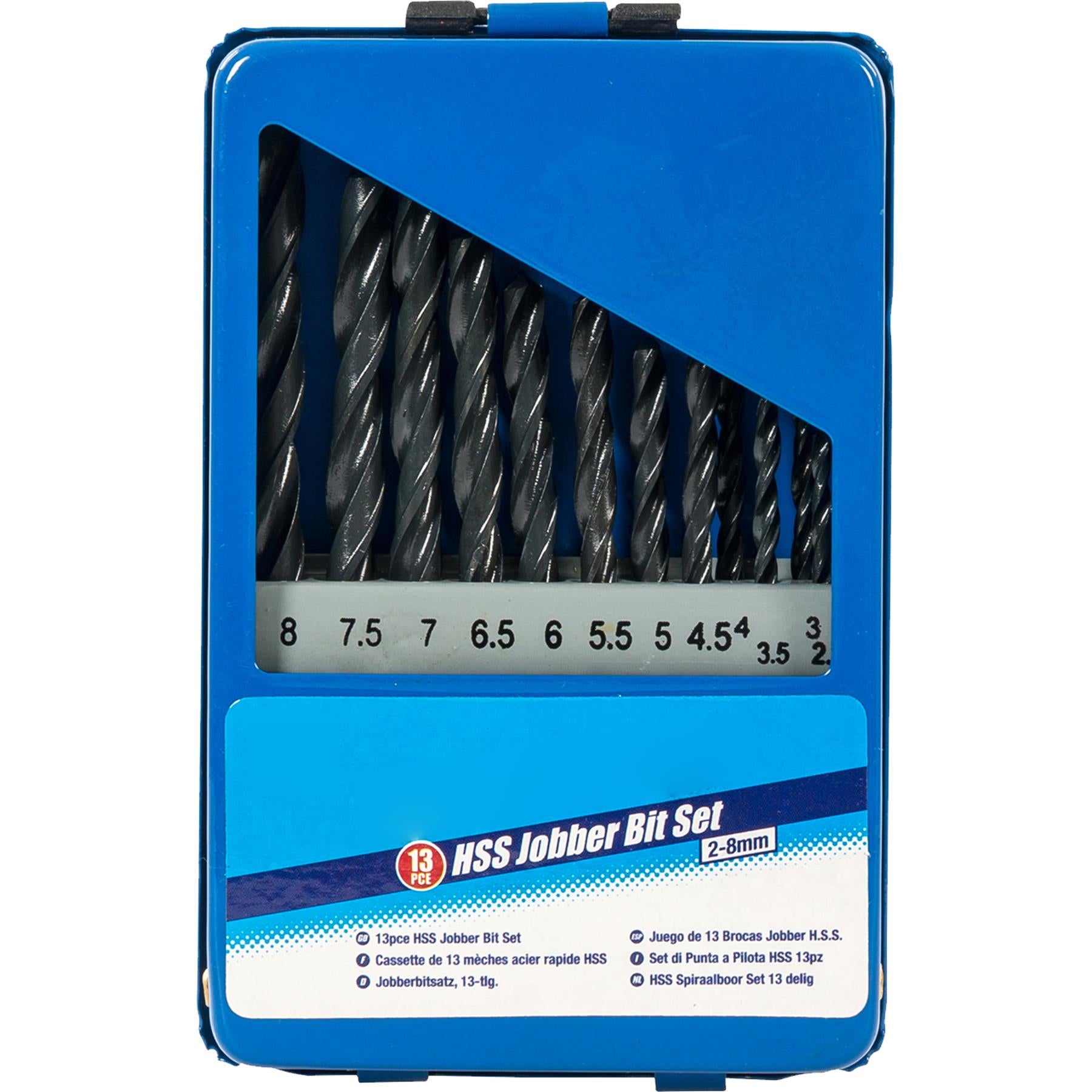 Quality 13Pce HSS-R Jobber Drill Bit Set 2mm - 8mm Hand Tool Drills DIY