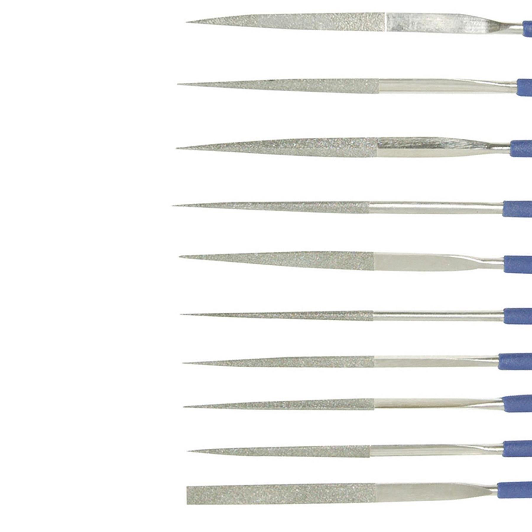 Diamond Needle File Set Precision Jewellers Jewellery Metal 140 x 3mm Assorted