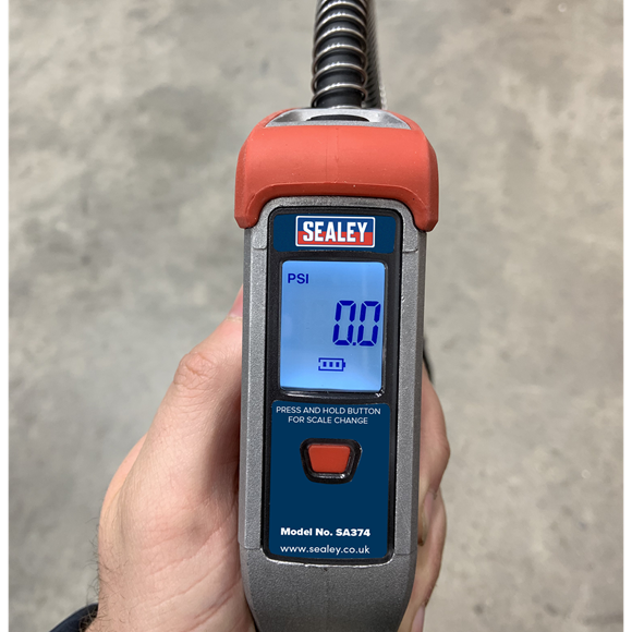 Sealey Digital Tyre Inflator 0.5m Hose with Push-On Chuck