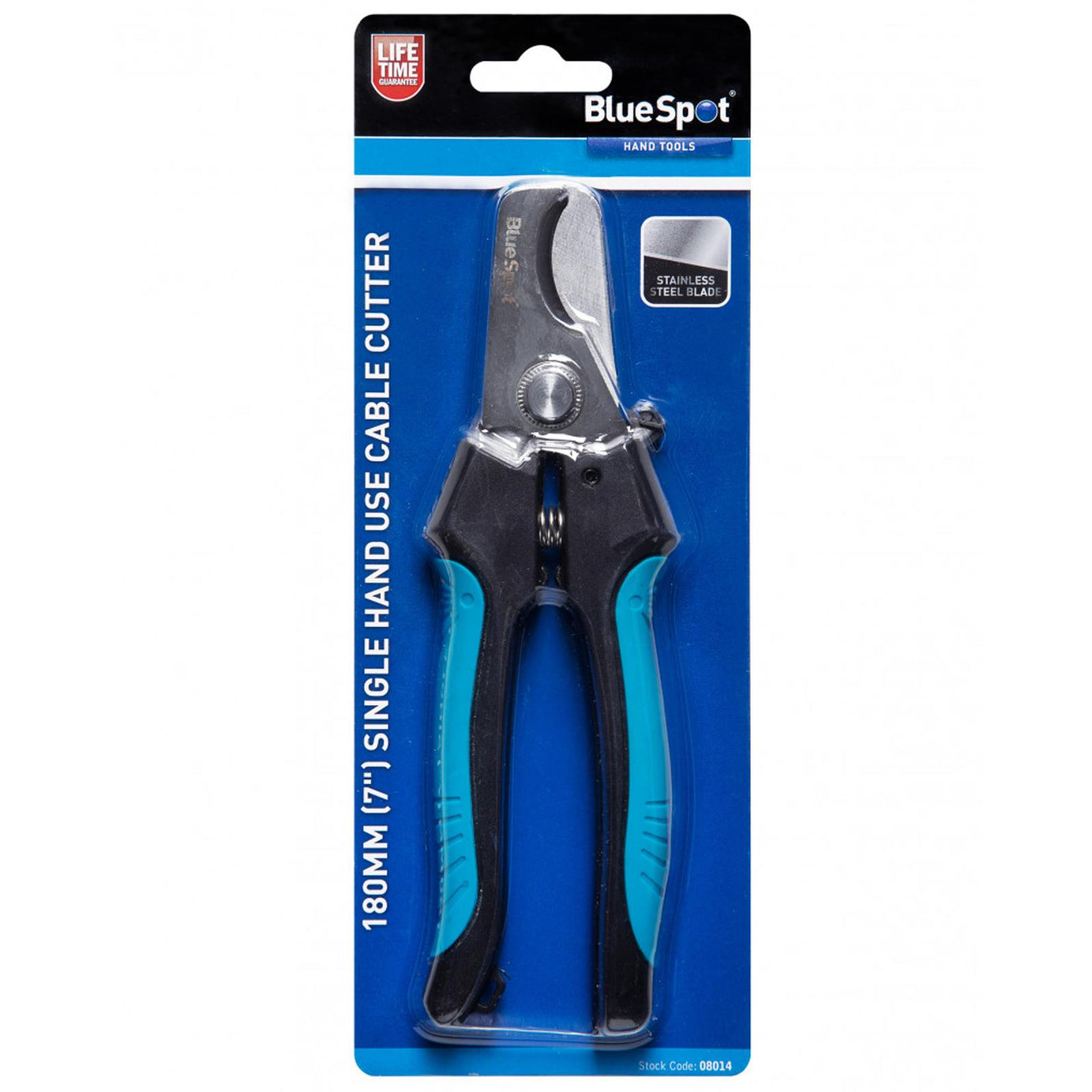 BlueSpot Cable Cutters Single Hand Use 180mm 7" 16mm Capacity Wire Pliers Soft Grip