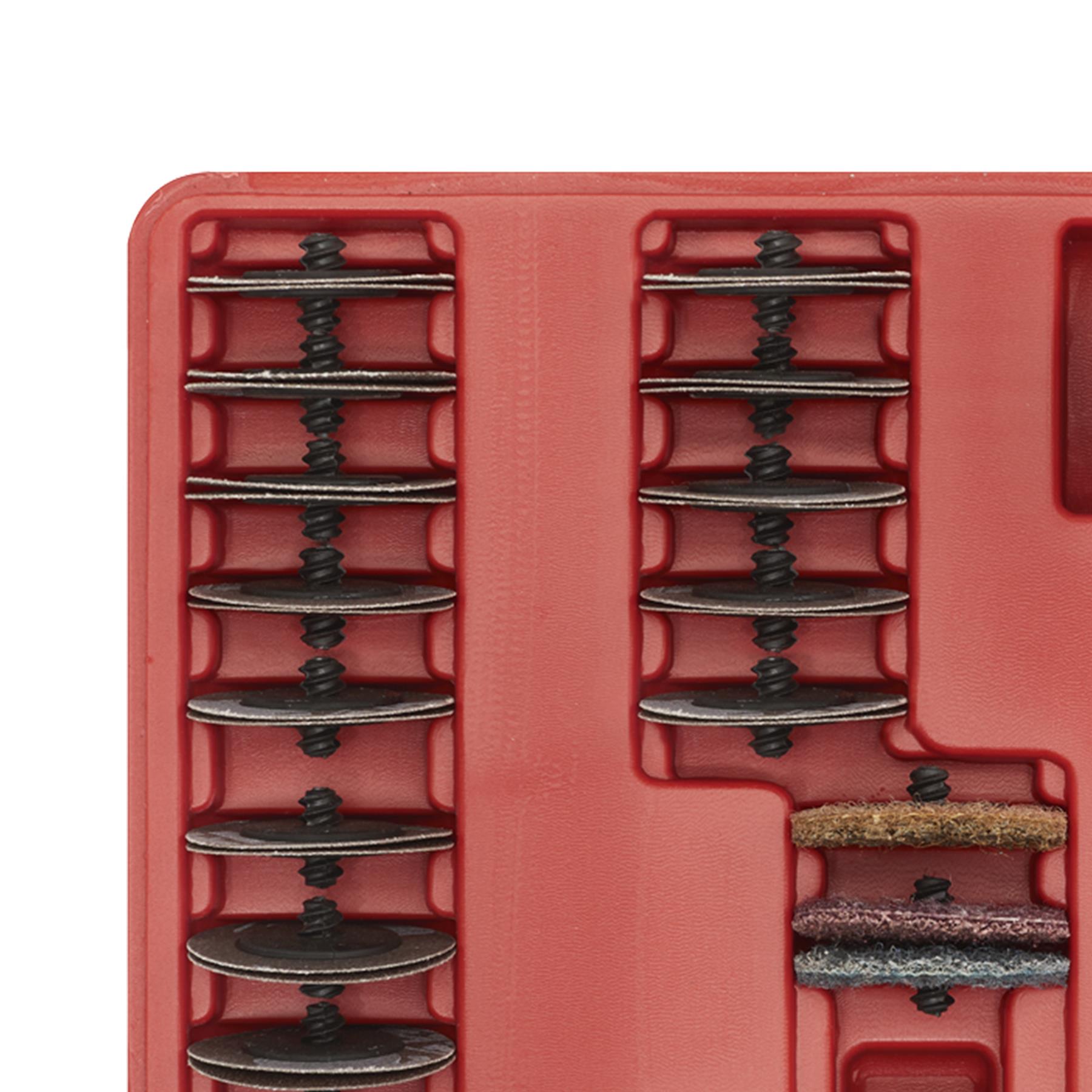 Sealey Air Mini Sander Kit 50mm 35pc With Double Finger Trigger
