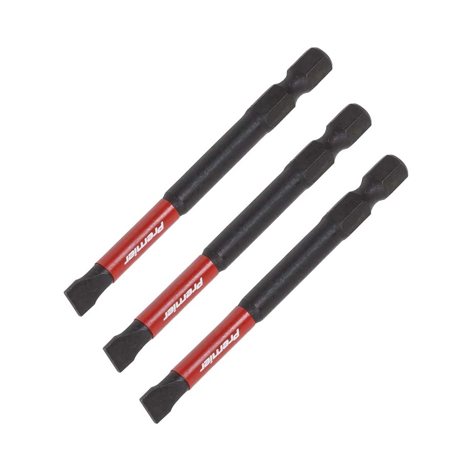 Slotted 6.5mm Impact Power Tool Bits 75mm - 3pc