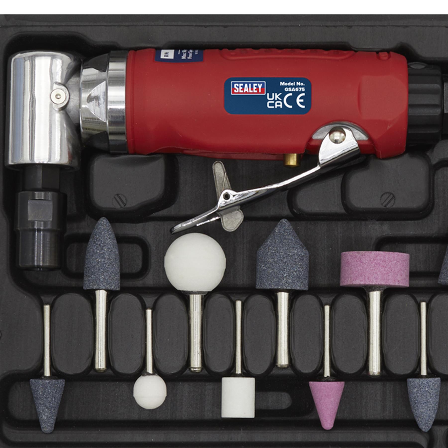 Sealey Air Die Grinder 90 Angle Kit 15pc
