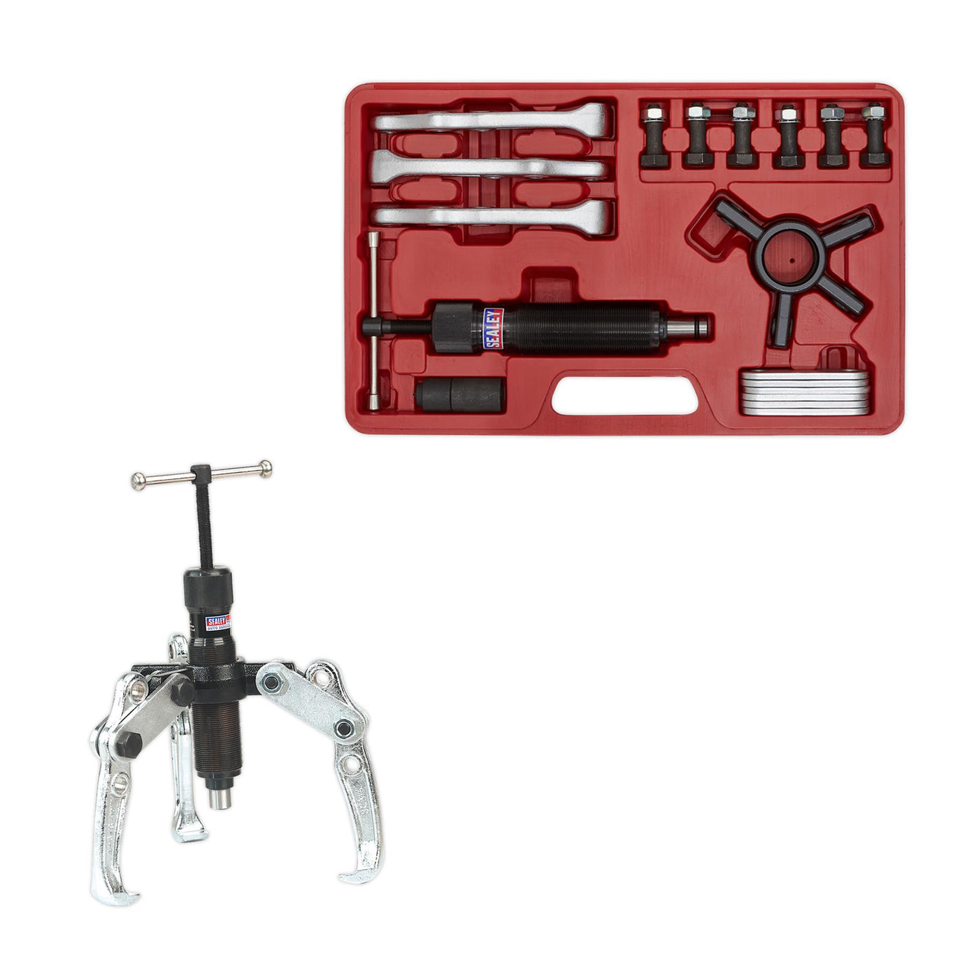 Sealey Hydraulic Puller Set 19pc Suitable For Pulling Hubs Flanges Gears