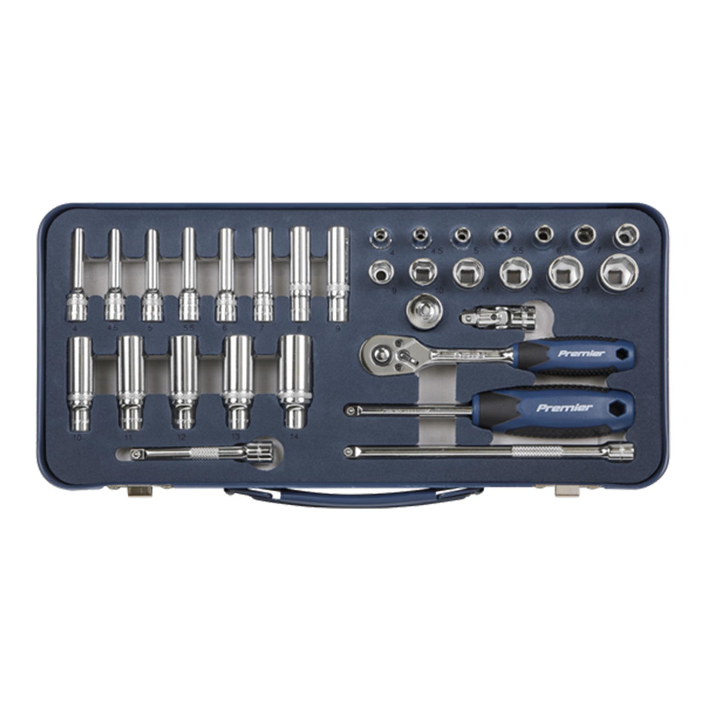 Sealey Socket Set 32pc Professional Lock-On Socket Set 1/4"Sq Drive Metric 6pt