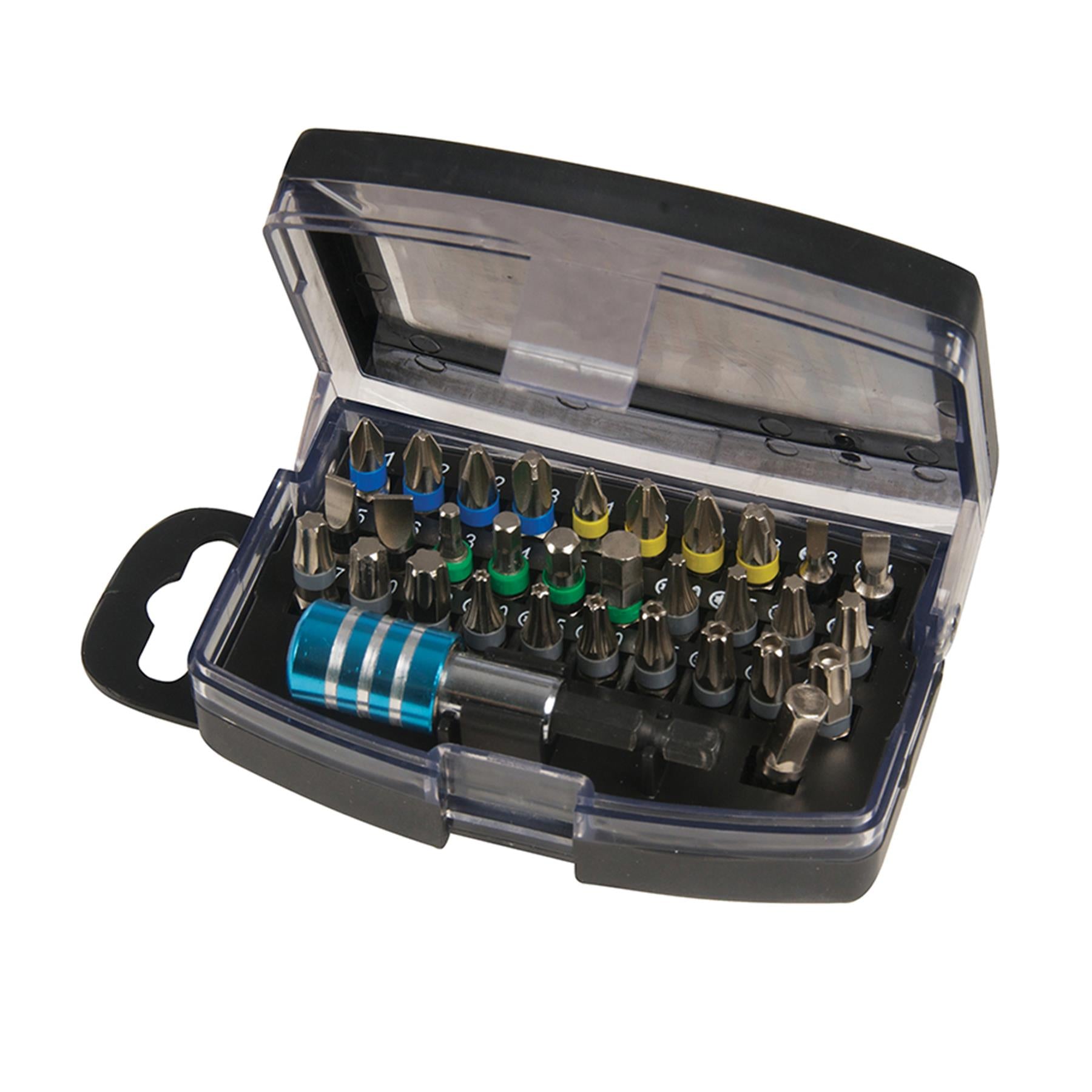 32 Pce Colour-Coded Bit Set - Hand Tools Screw Driver Drill Bits Chrome Vanadium