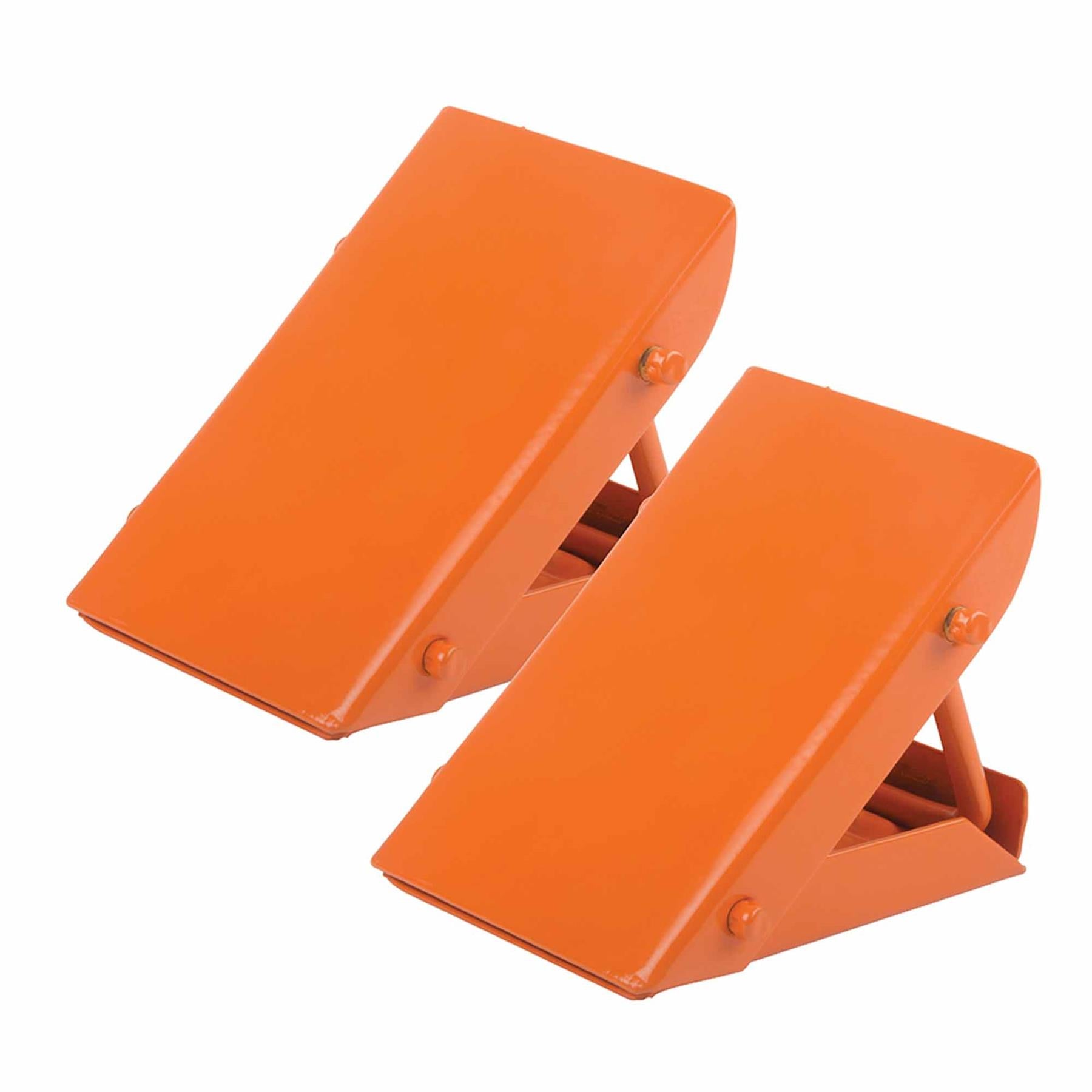 Folding Steel Wheel Chocks Bright Orange Cars, Caravans & Light Trucks