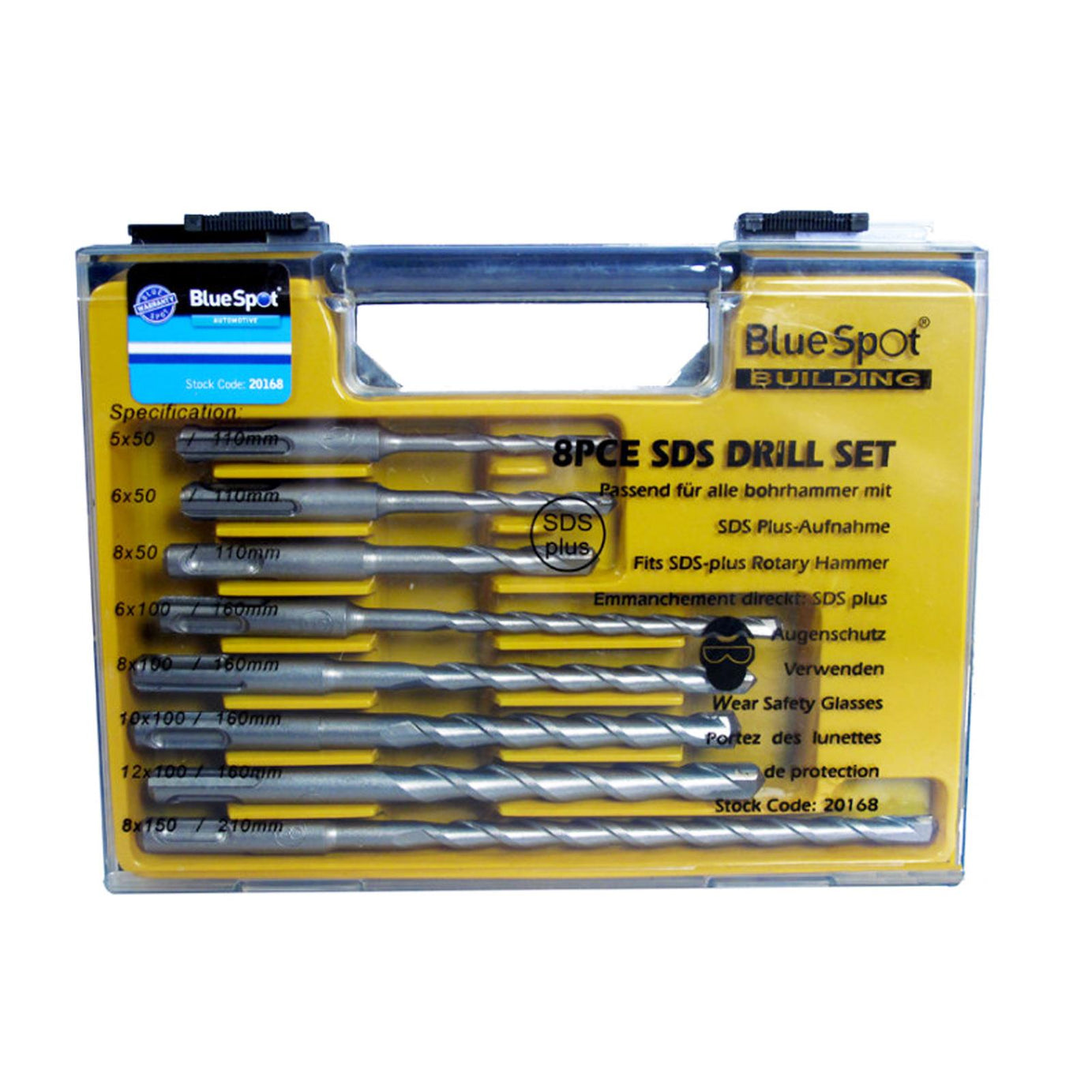 BlueSpot 8 PCE SDS MASONRY Drill Bit Set Tools 5-12mm