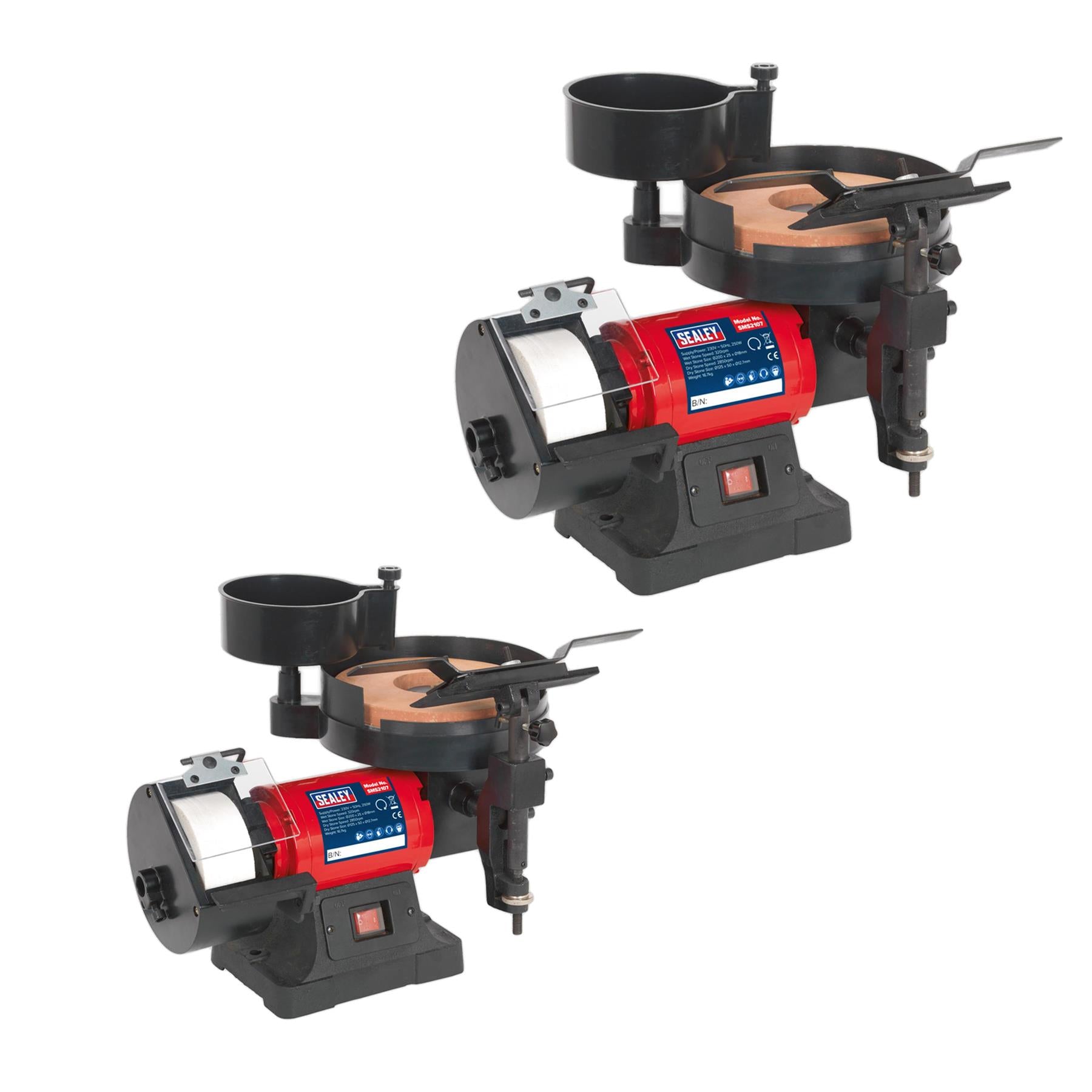 Sealey Bench Grinder/Sharpener Wet & Dry 200/125mm 250W/230V