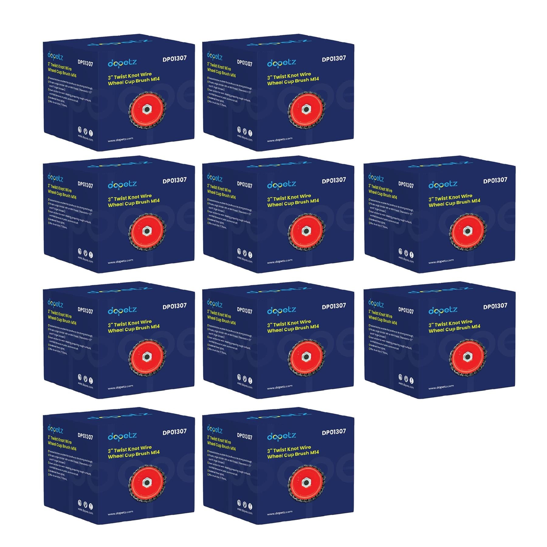 10x Twist Knot Wire Wheel Cup Brush 3" M14 for For Rust And Paint Removal