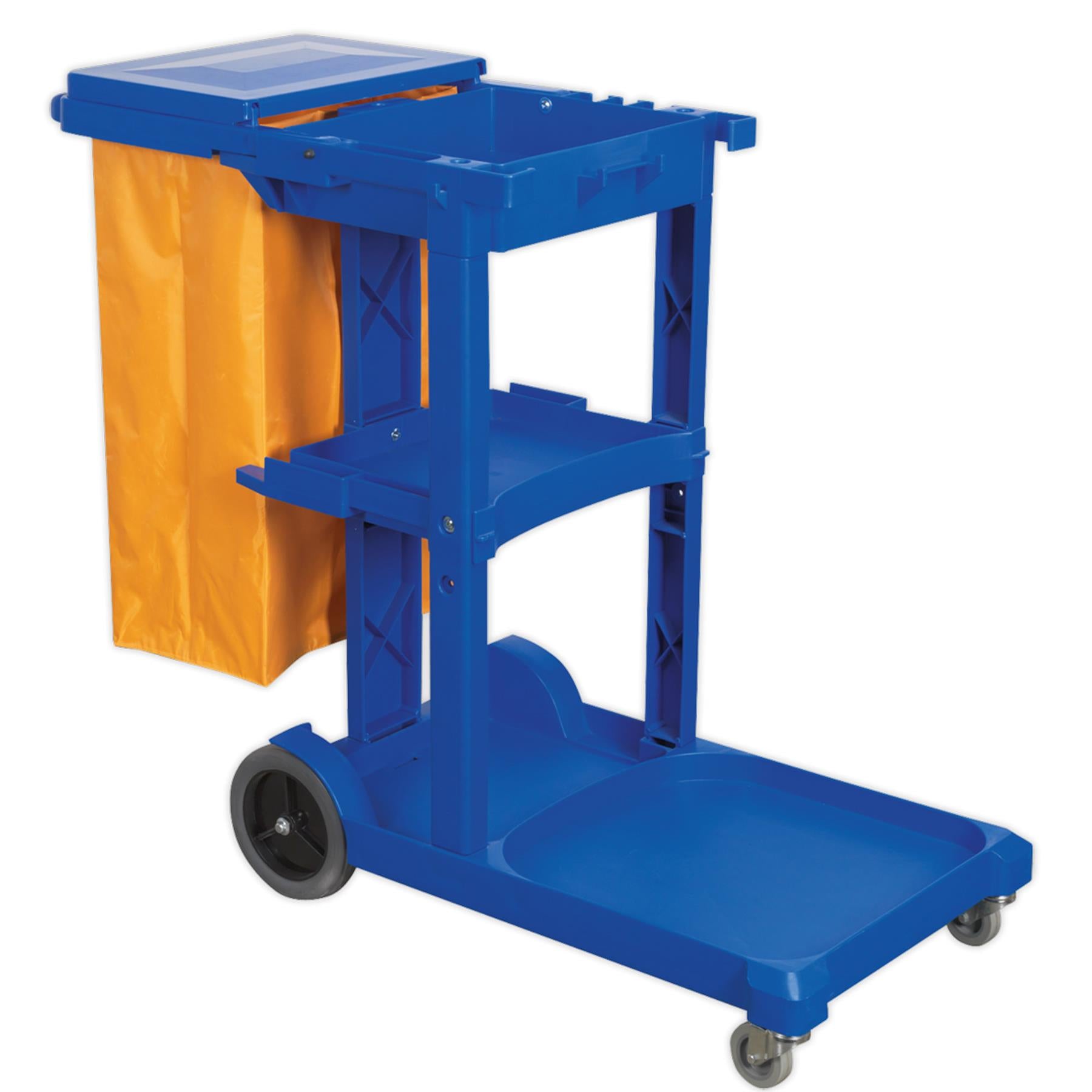 Sealey Janitorial Trolley Two Castors And Two Rubber Wheels.