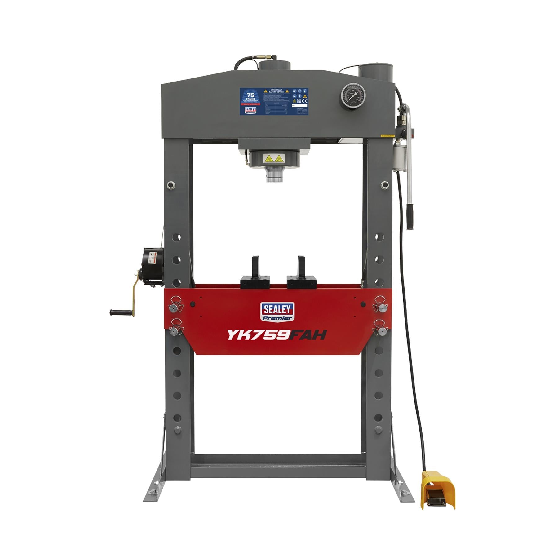 Sealey Air/Hydraulic Press 75tonne Floor Type with Foot Pedal