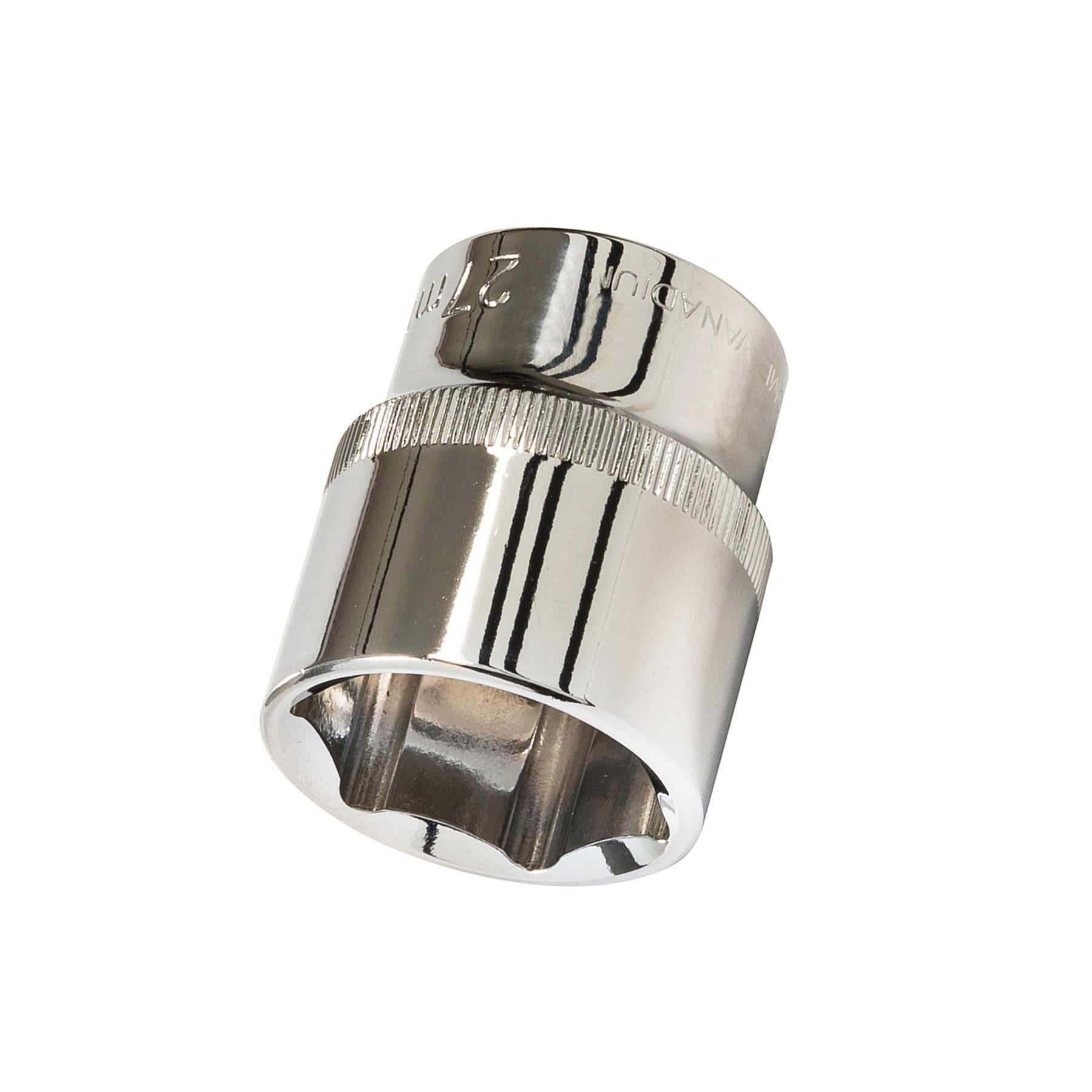 Socket 1/2" Drive Metric Hex Square 27mm Individual Hex Polished Crv Quality