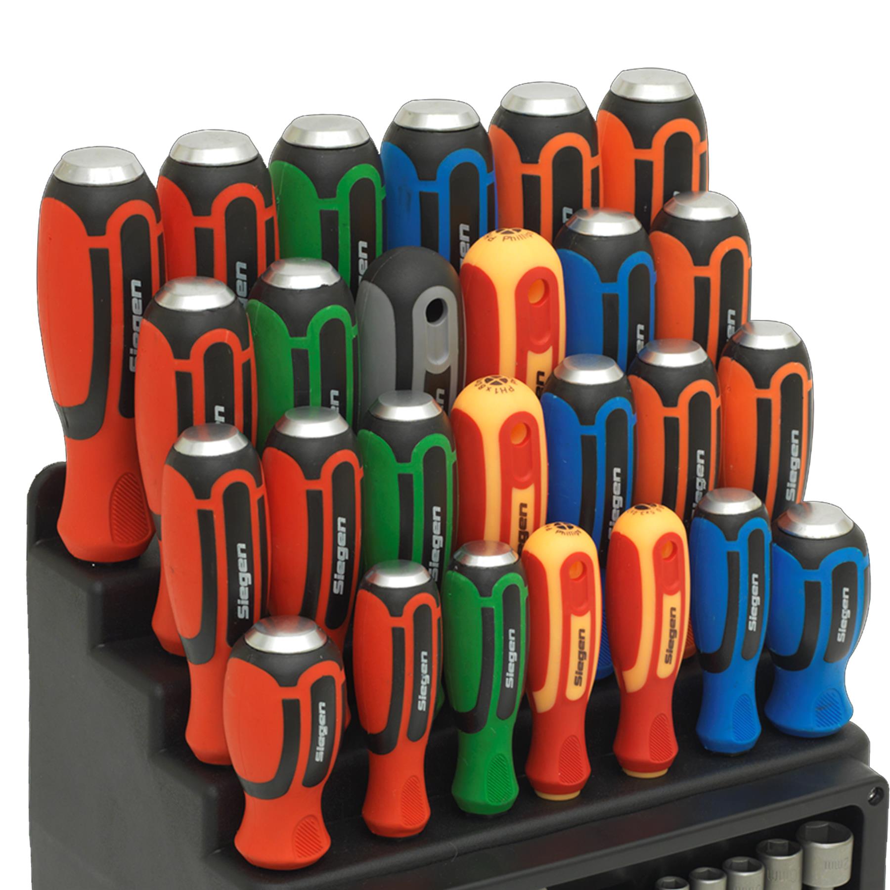 Sealey Hammer-Thru Screwdriver, Bit & Nut Driver Set 61pc