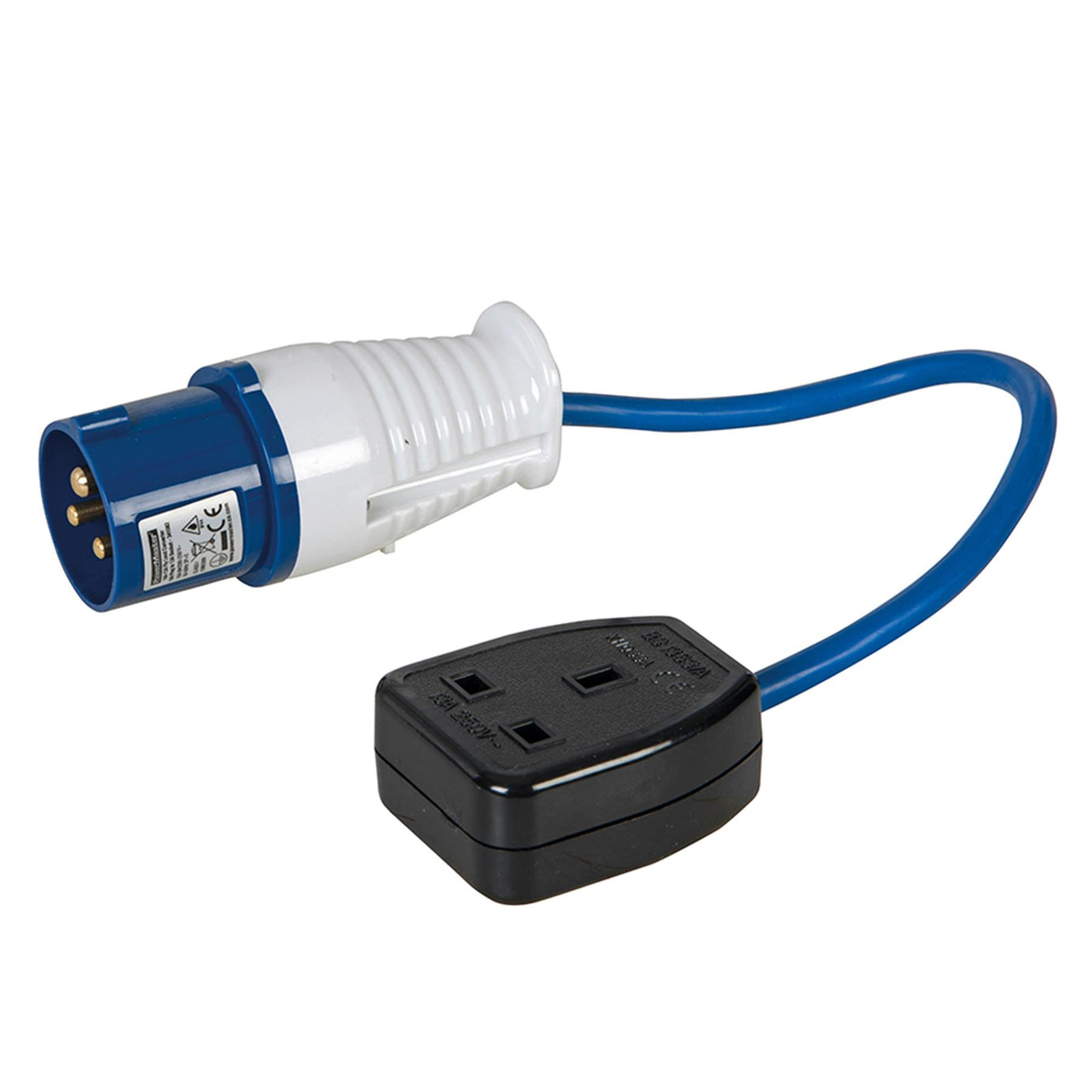 Socket Cable Fly Lead Converter 16A-13A Plug to Max 250V Socket
