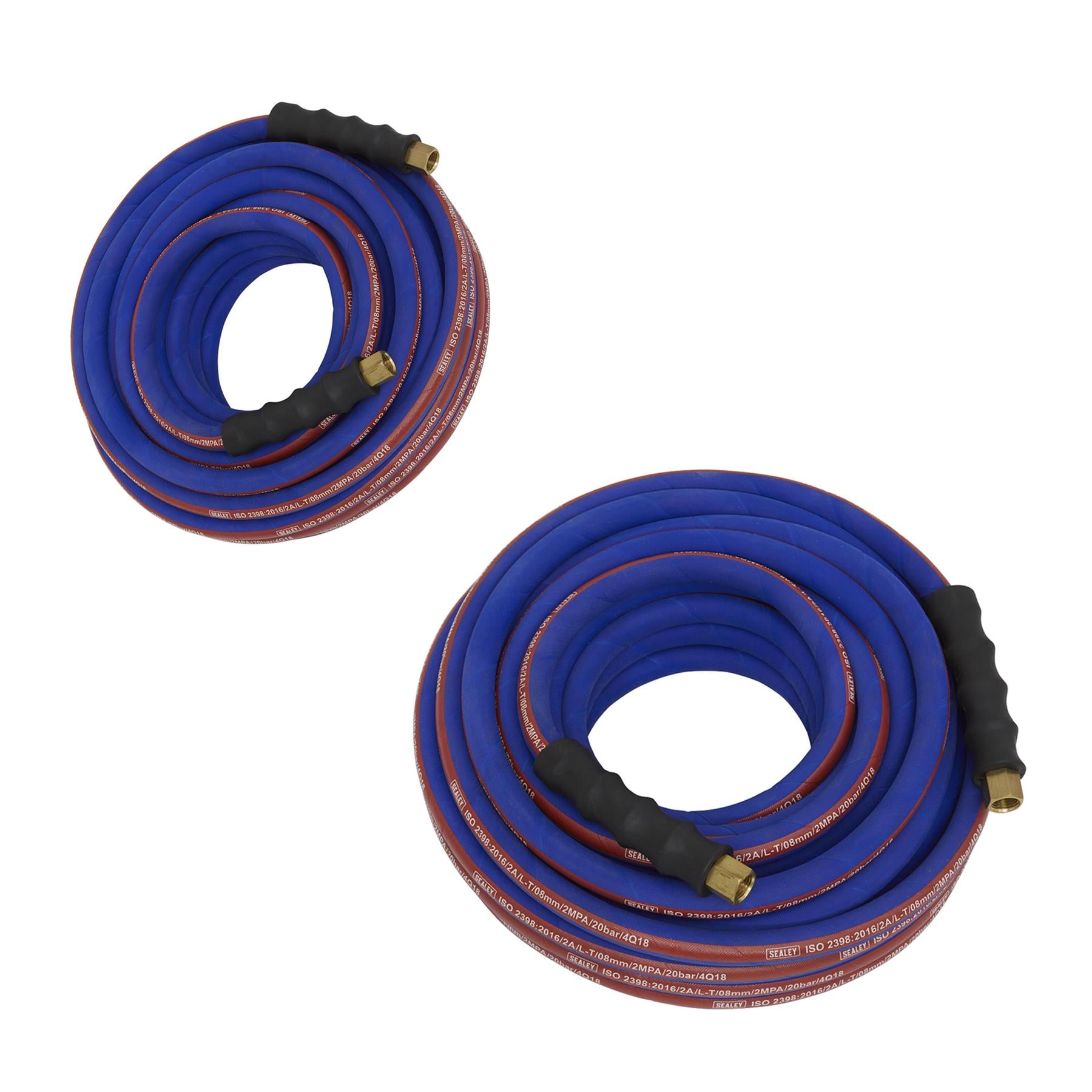 Sealey Extra Heavy Duty Rubber Air Compressor Hose 15m x Ø8mm with 1/4"BSP