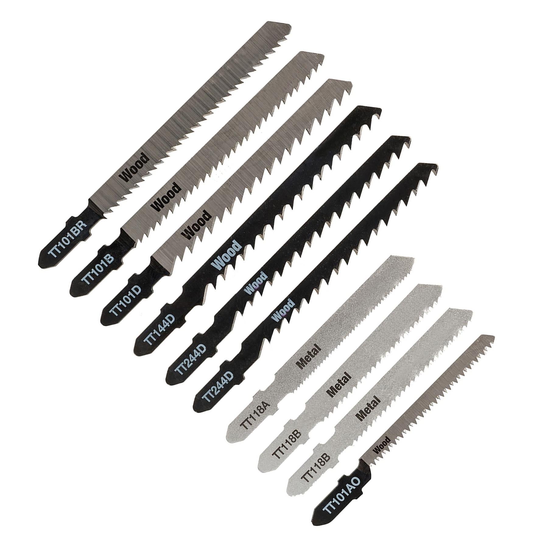 10 Piece Wood & Metal Jigsaw Blade Set Cutting Blades Professional Tool