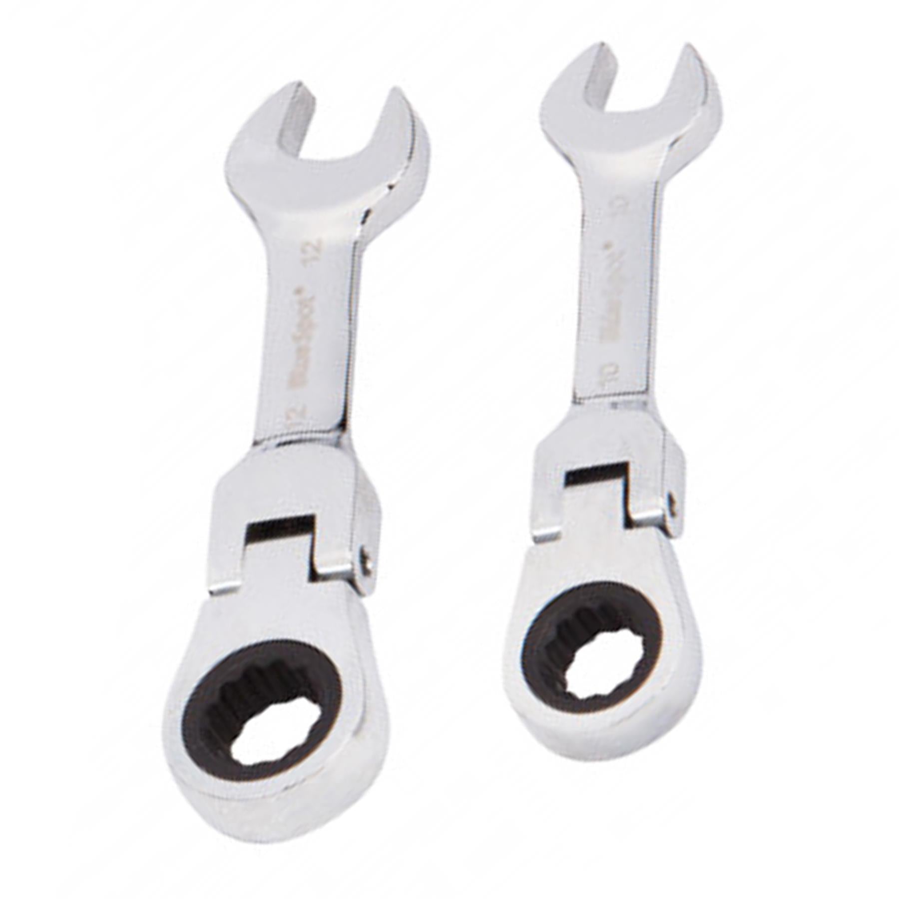 BlueSpot 5Pcs Stubby Ratchet Spanner Set Flexible Head Combination 10mm - 19mm