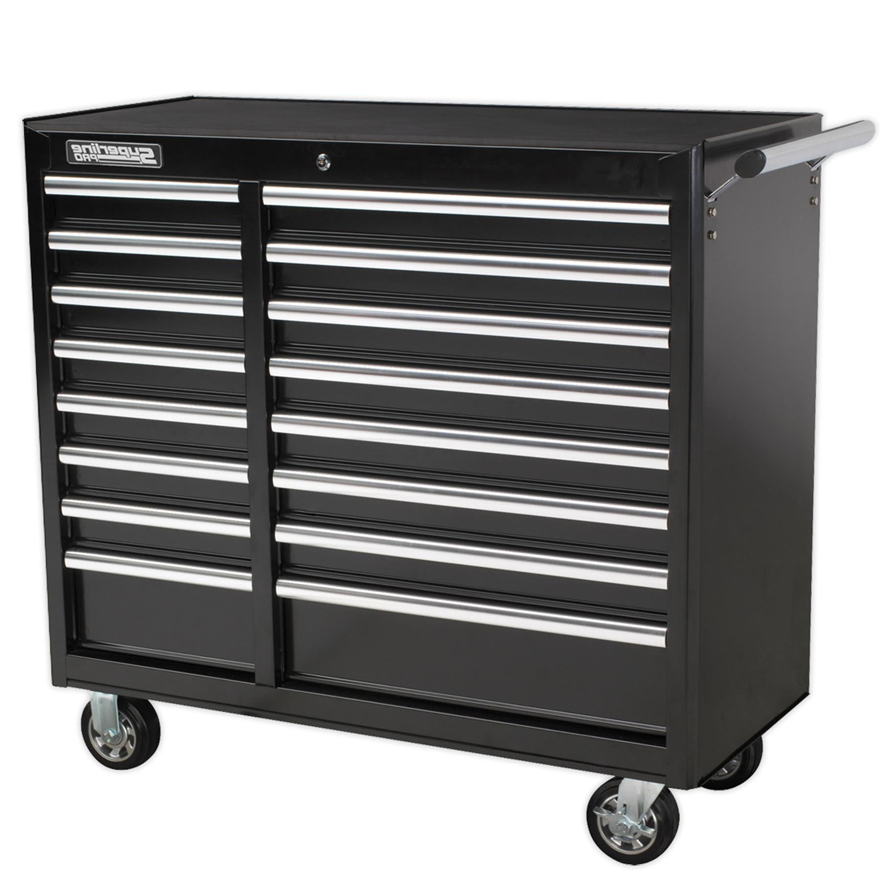Sealey Rollcab 16 Drawer Ball Bearing Slides Heavy-Duty - Black