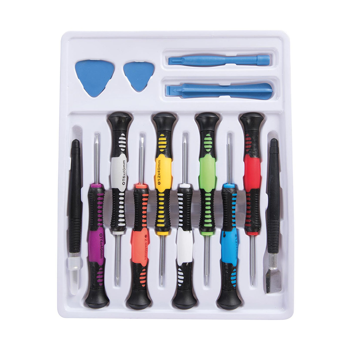 Precision Phone Repair Kit 16Pc Steel Tool Set With Soft Grip Plastic Handles