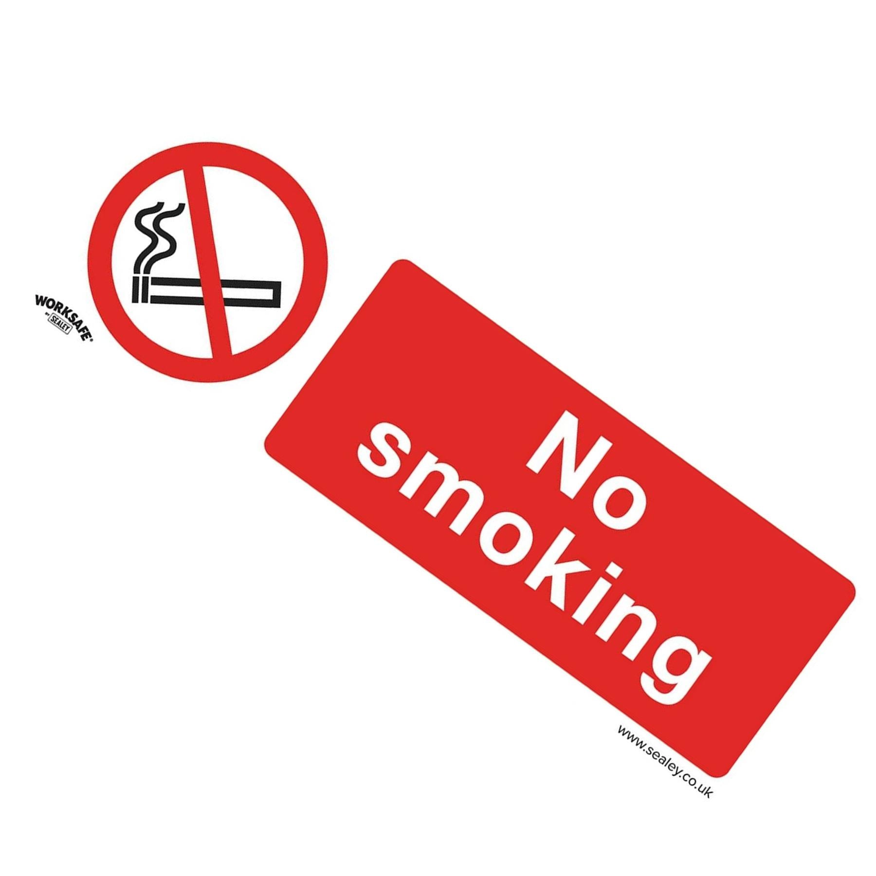 Sealey Safety Sign - No Smoking - Rigid Plastic - Pack of 10
