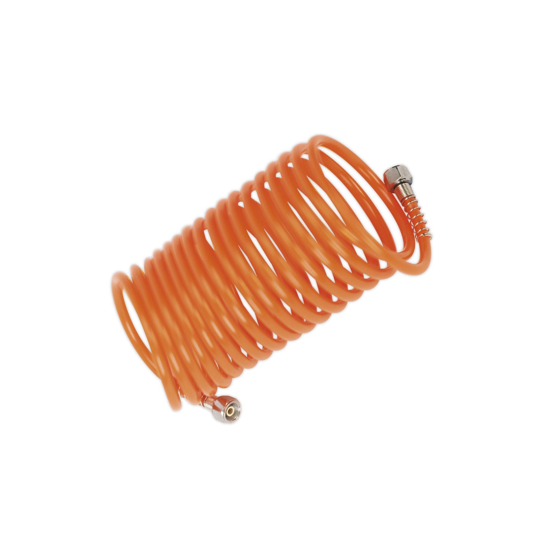 Sealey PE Coiled Air Hose 5m x Ø5mm with 1/4"BSP Unions