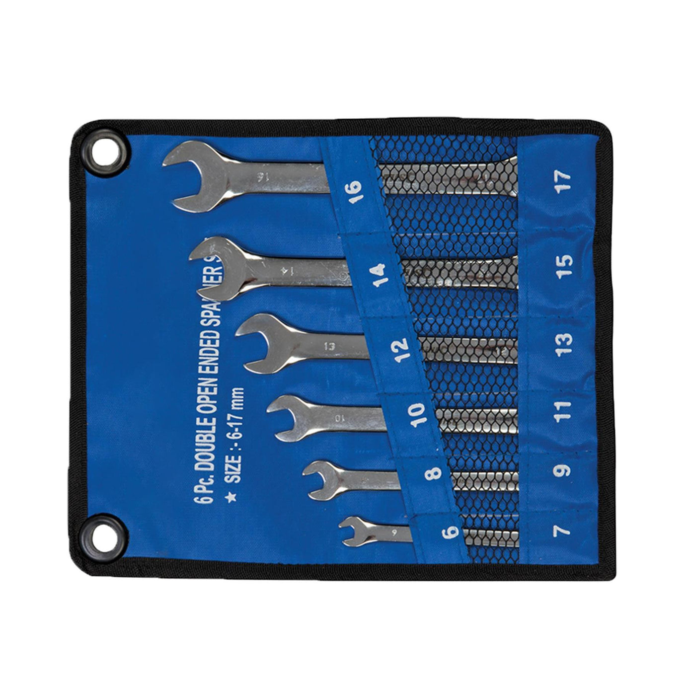 6Pce Open-Ended Spanner Set - 6 - 17mm High Quality Fully Polished Finish